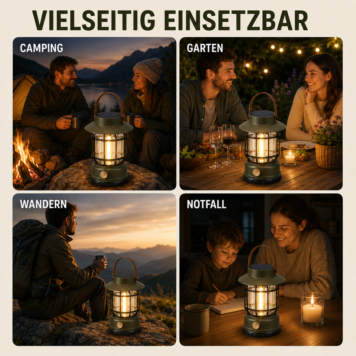 Nordspur | Solantis Tragbare 360-Grad LED-Campinglaterne