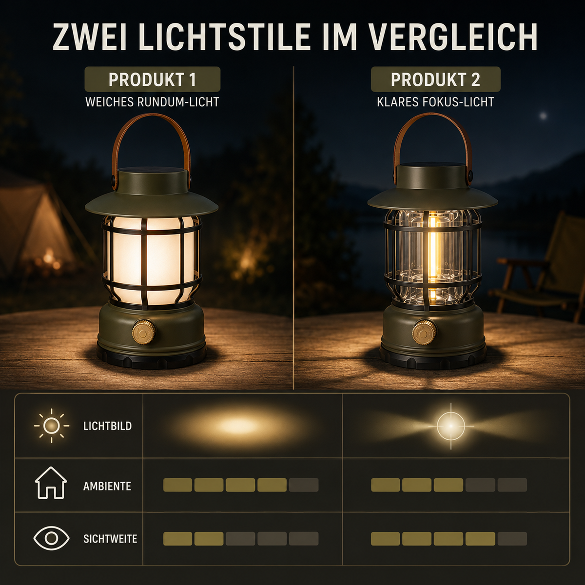 Nordspur | Solantis Tragbare 360-Grad LED-Campinglaterne