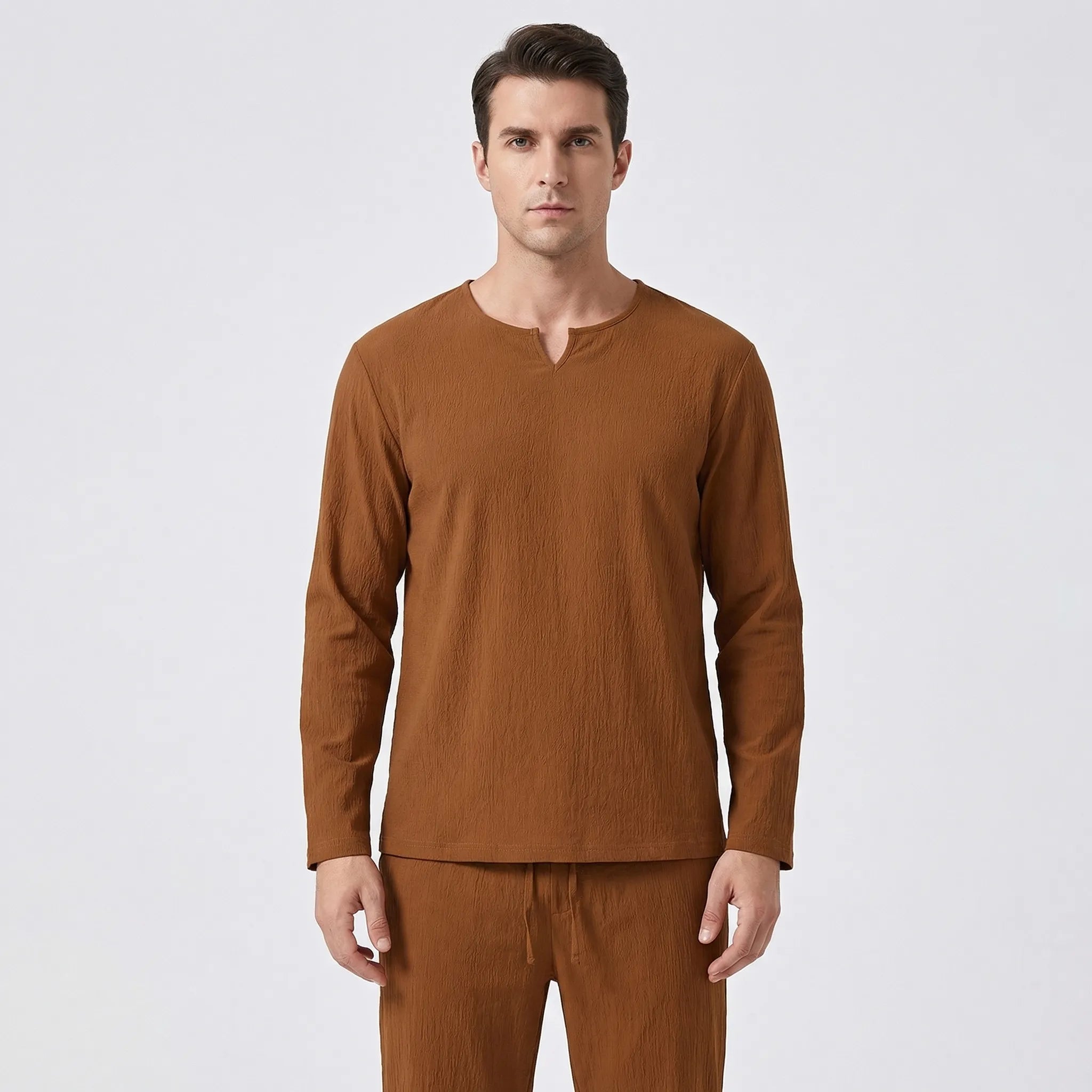 Herren-Lounge-Set atmungsaktiv Langarm-Oberteil und Hose lockere Passform
