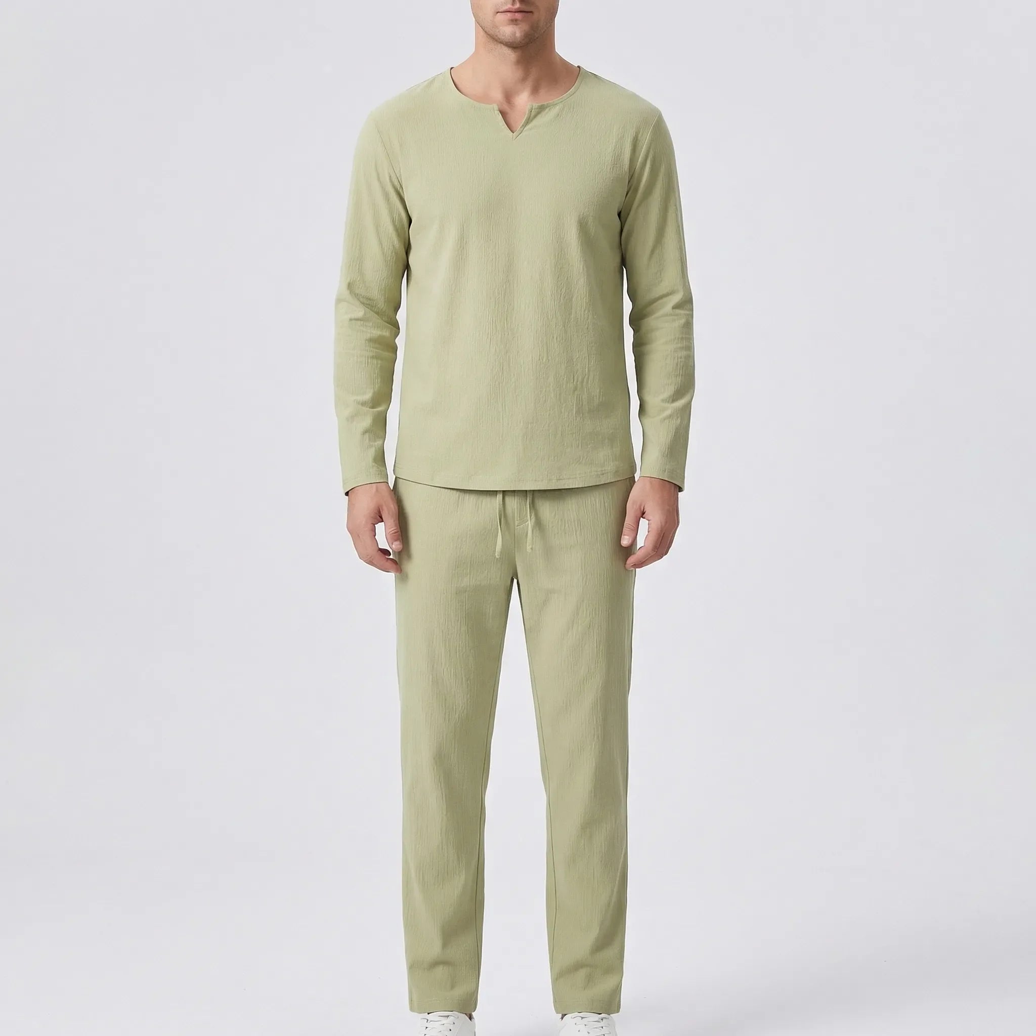 Herren-Lounge-Set atmungsaktiv Langarm-Oberteil und Hose lockere Passform