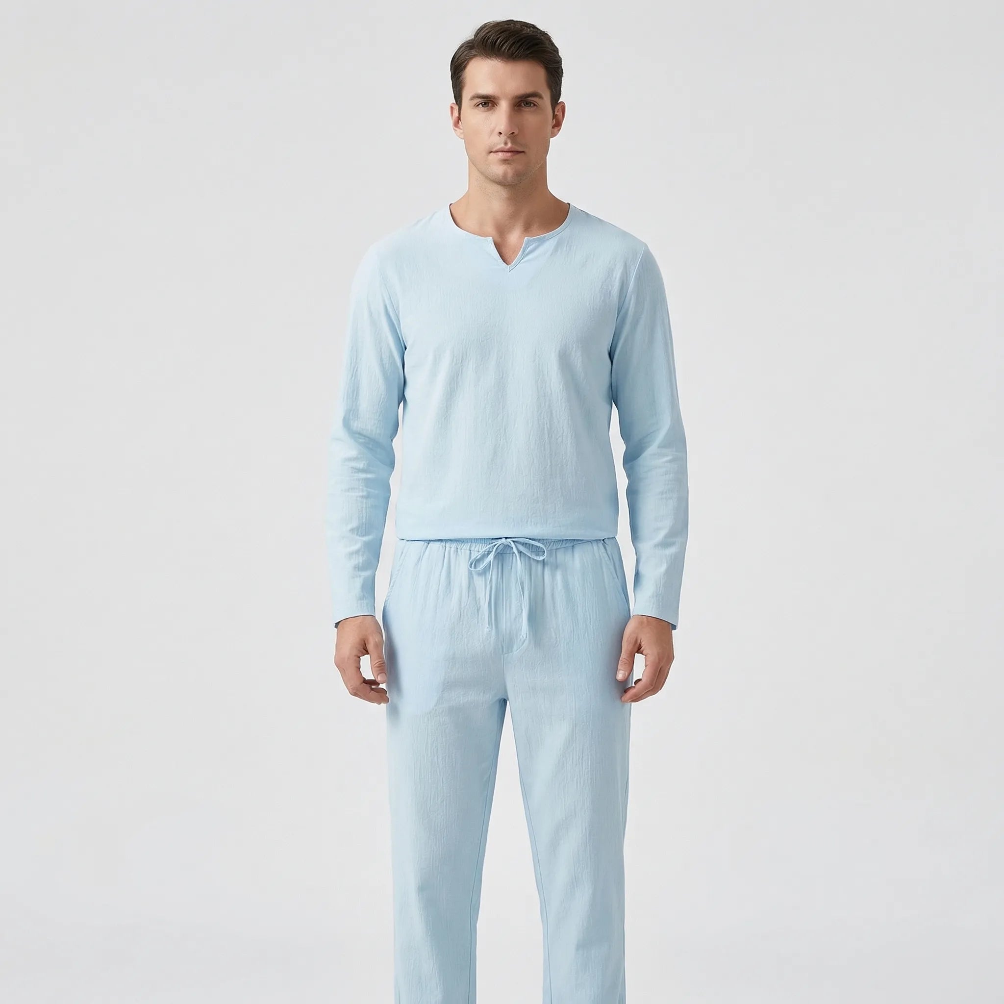 Herren-Lounge-Set atmungsaktiv Langarm-Oberteil und Hose lockere Passform