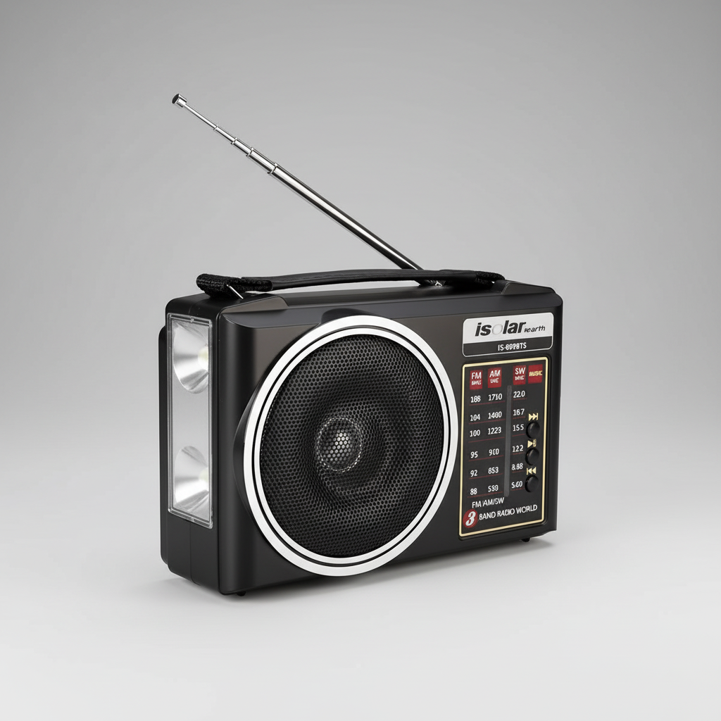 Tragbares Solarnotfallradio mit Bluetooth-Lautsprecher und LED-Taschenlampe