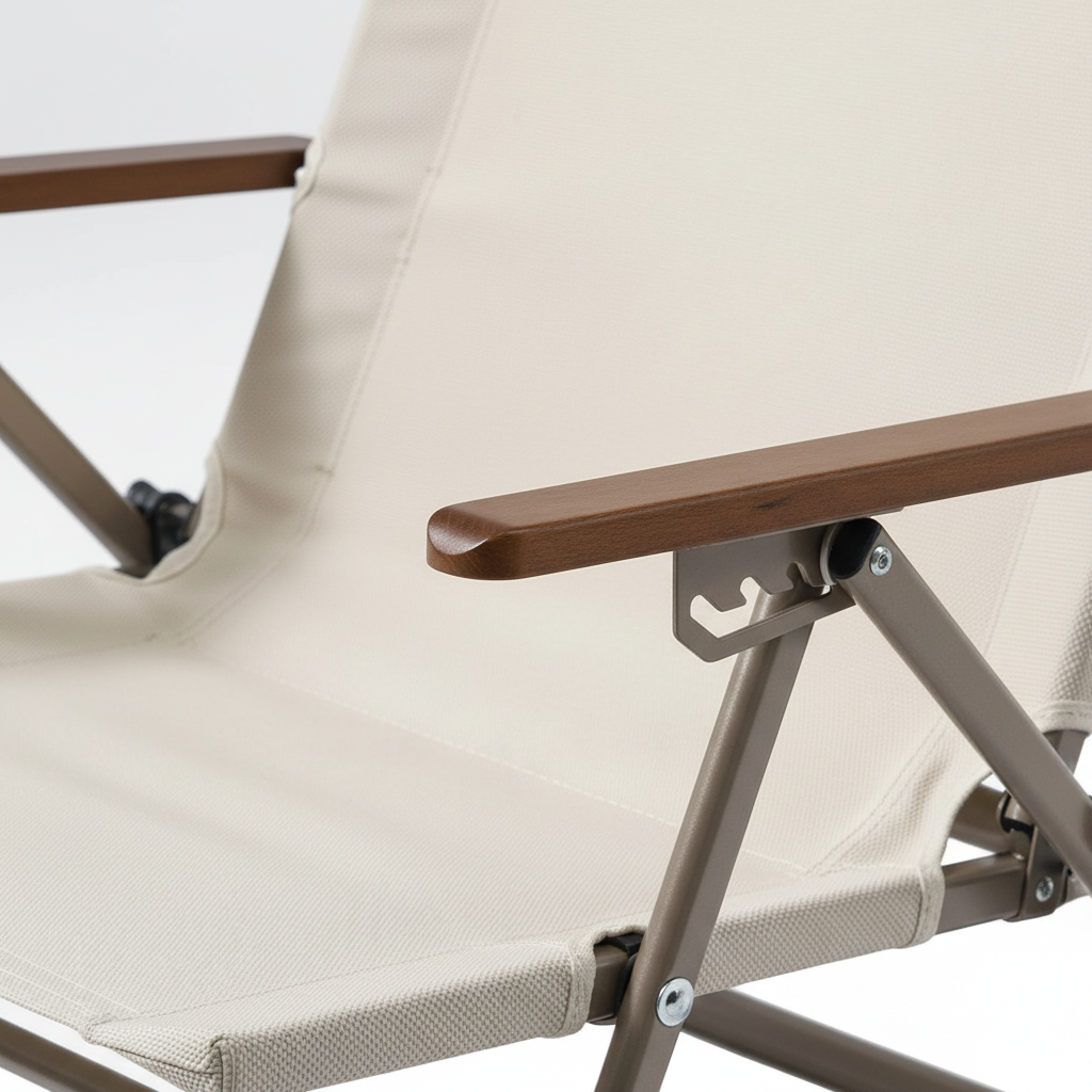 Hochlehner-Campingsessel klappbar mit Kopfkissen und verstellbarer Rückenlehne
