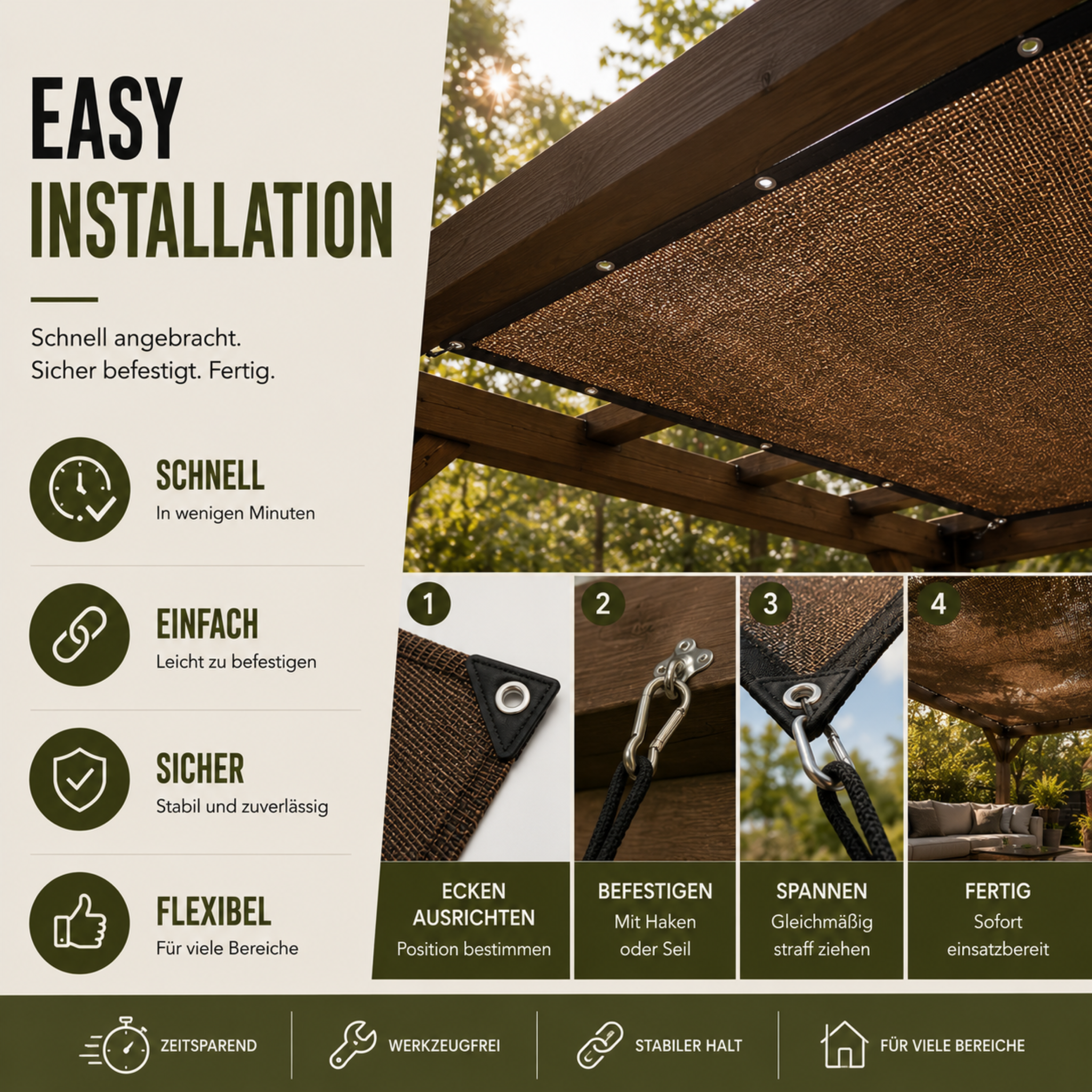 Nordspur | SolariMesh Outdoor-Sonnensegel