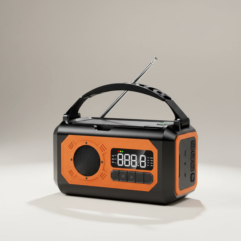Notfallradio mit Taschenlampe, Powerbank und Solarladung
