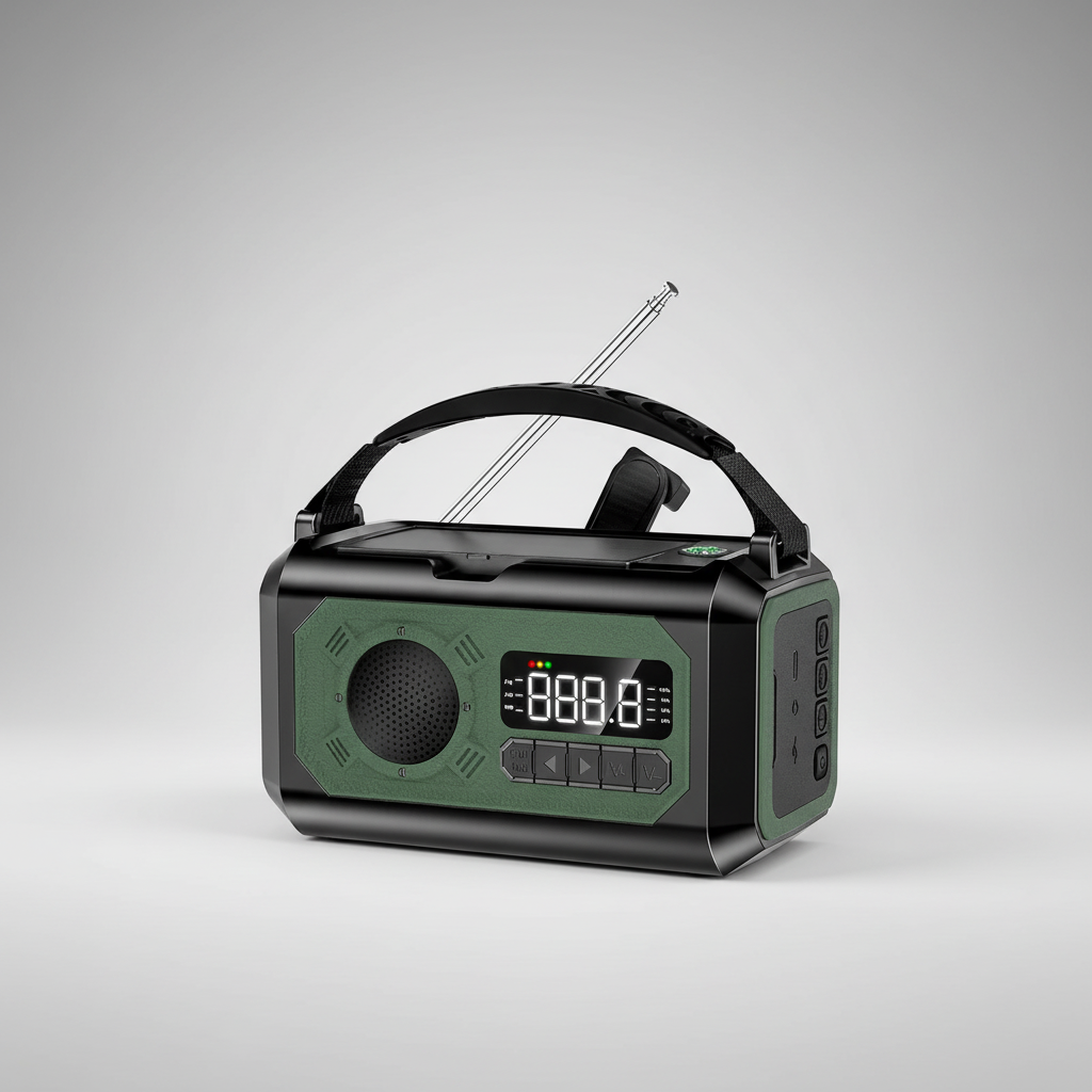 Notfallradio mit Taschenlampe, Powerbank und Solarladung