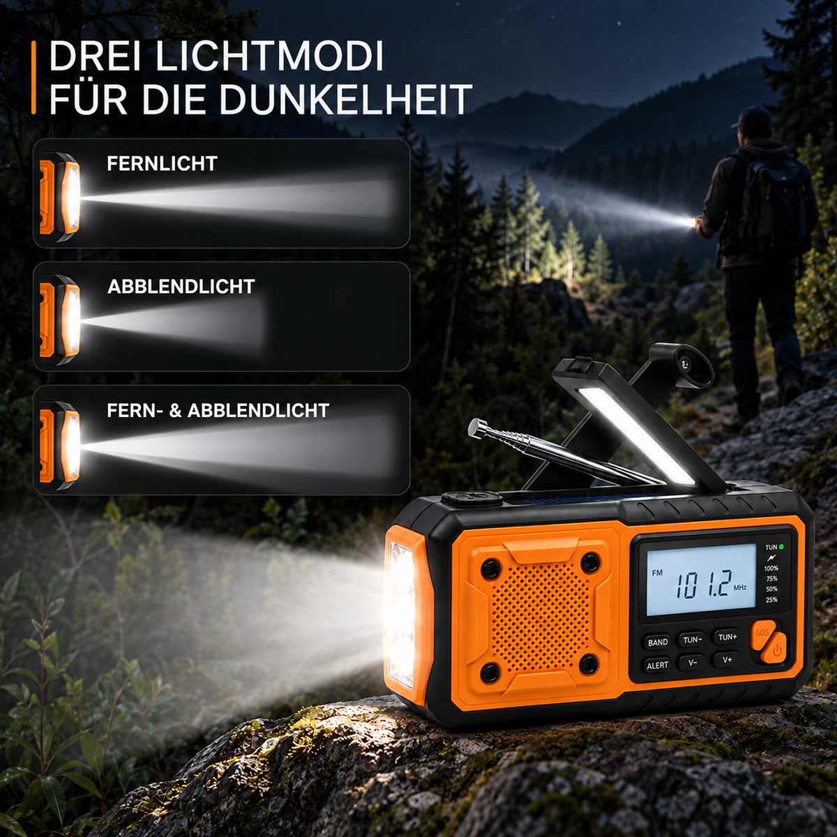 Nordspur | Solavox Tragbares Notfall-Kurbel-Radio