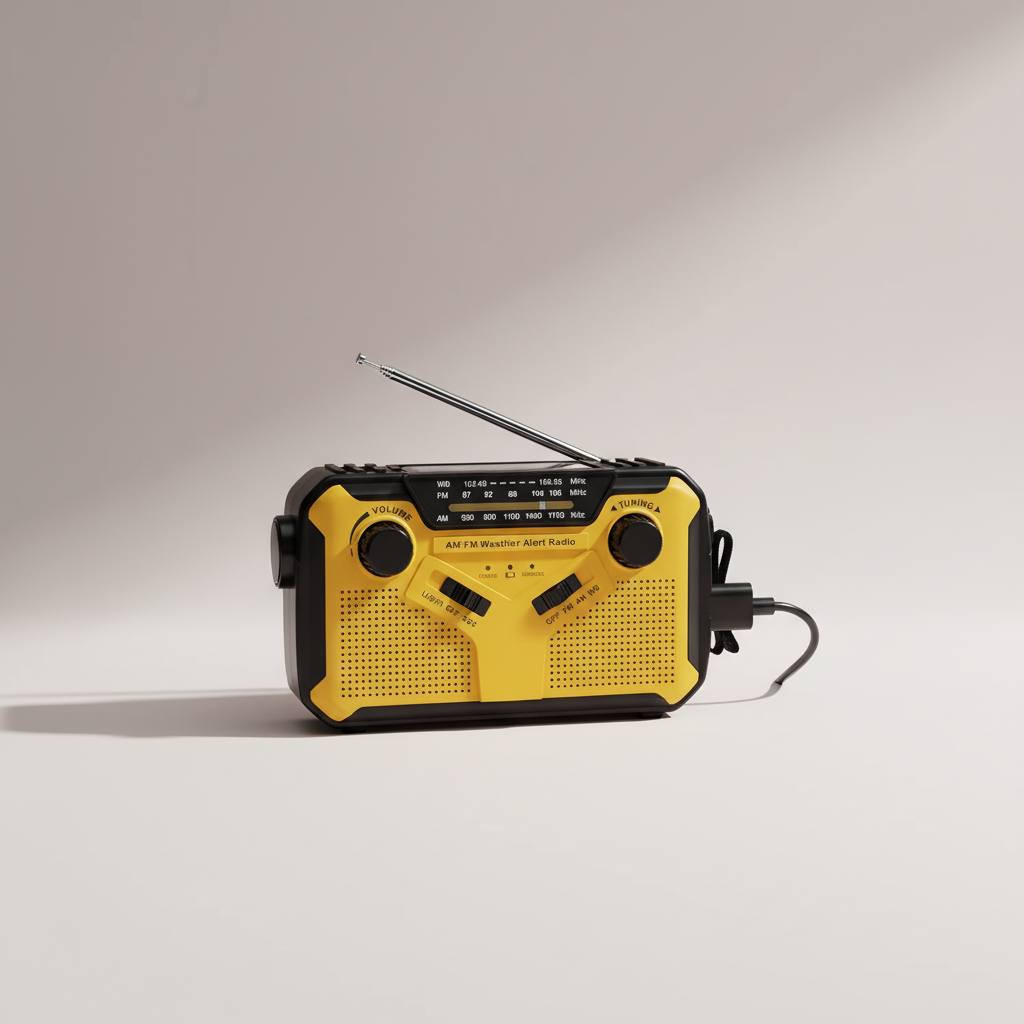 Notfallradio mit Handkurbel und Solaraufladung