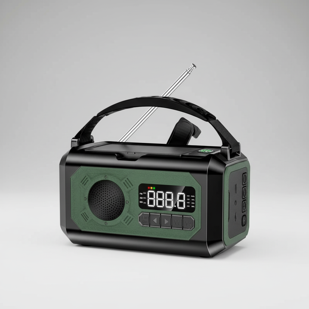 Tragbares Notfallradio mit Solarpanels Handkurbel und Leselampe