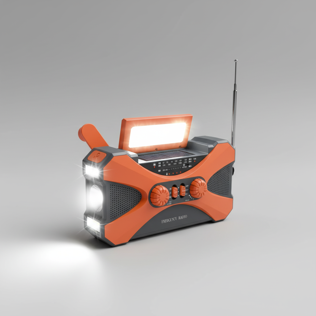 Notfallradio Solar Handkurbel Solarladung LED Taschenlampe
