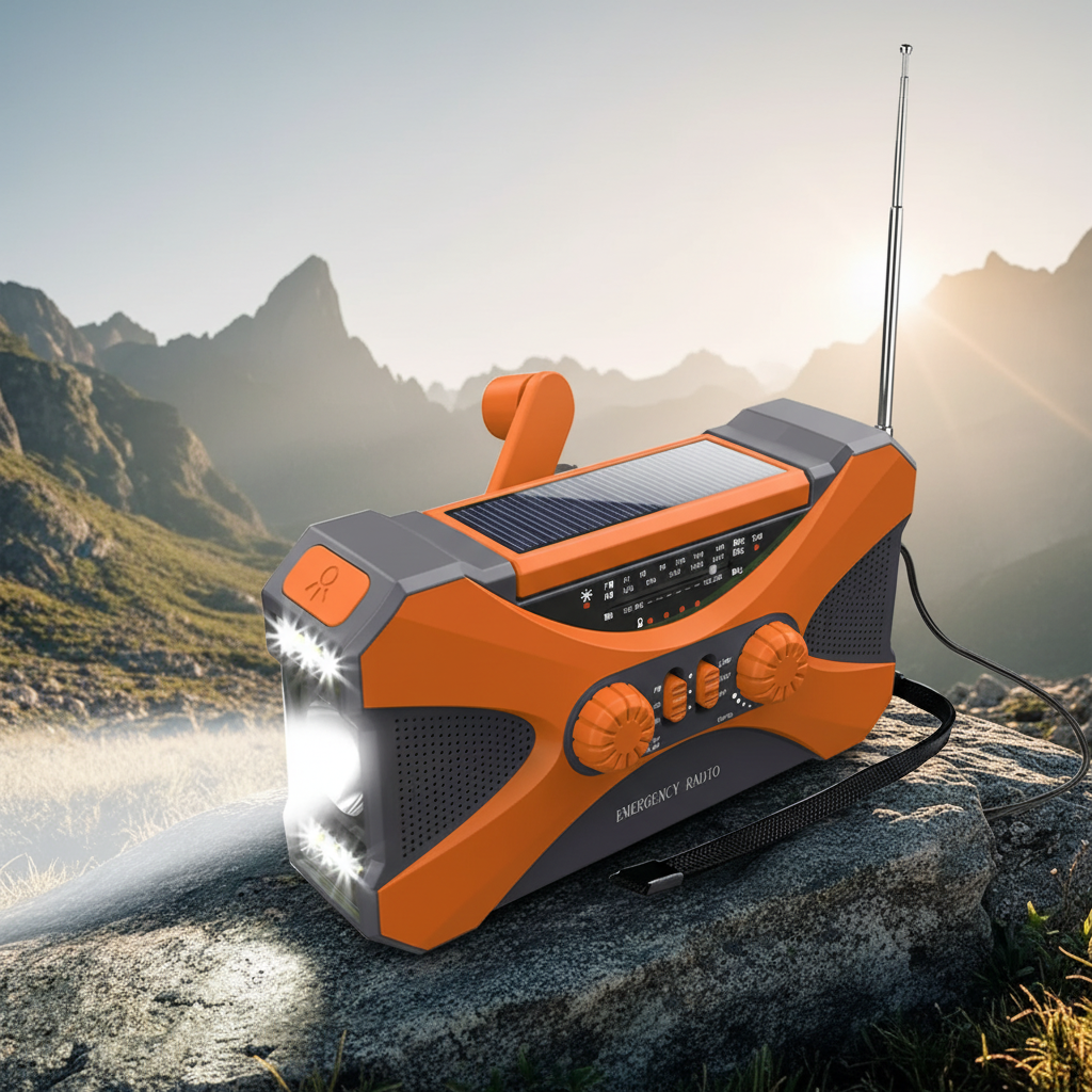 Notfallradio Solar Handkurbel Solarladung LED Taschenlampe