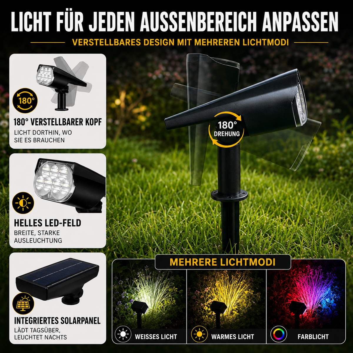 Nordspur | Soluxen Solarbetriebener Outdoor-Bodenstrahler