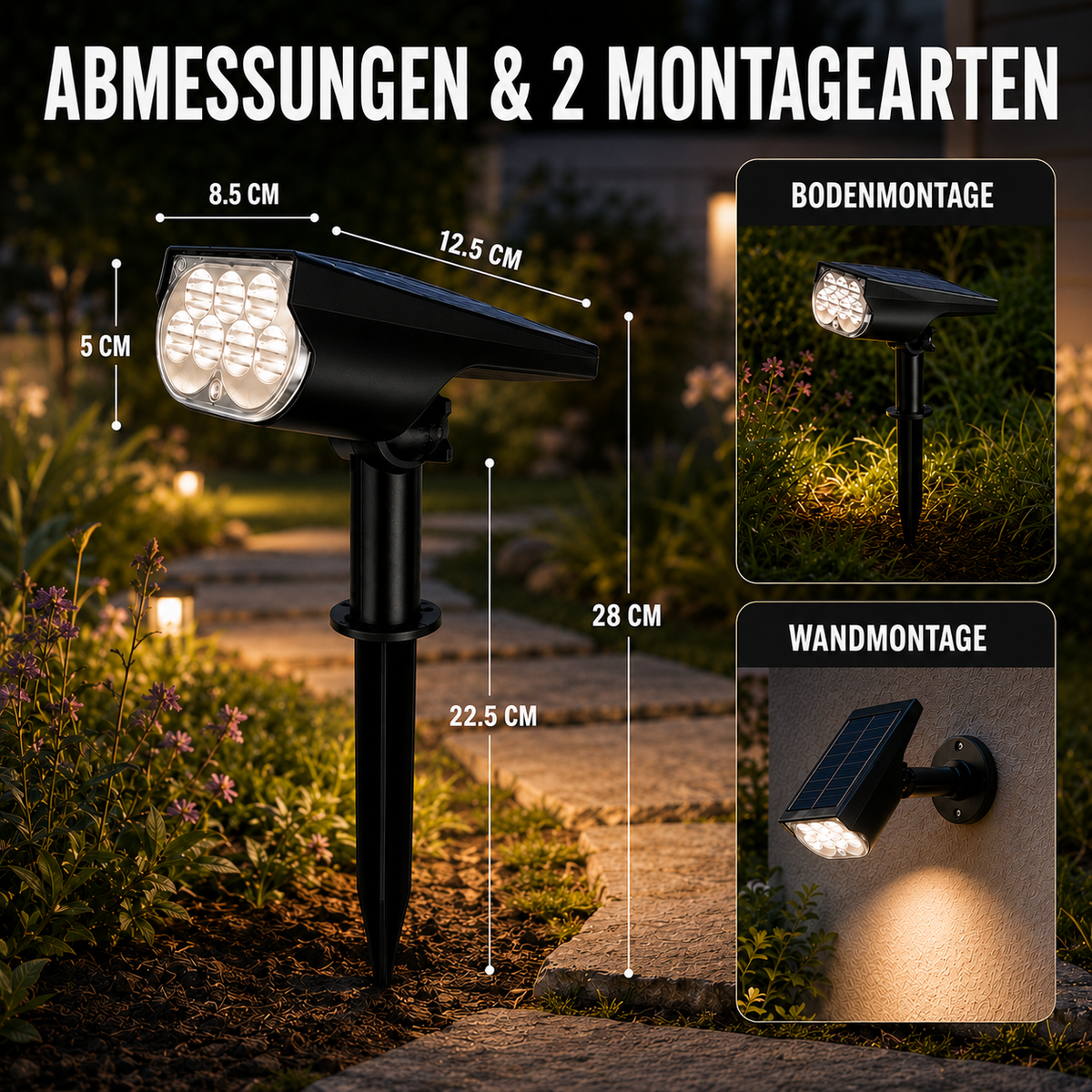 Nordspur | Soluxen Solarbetriebener Outdoor-Bodenstrahler