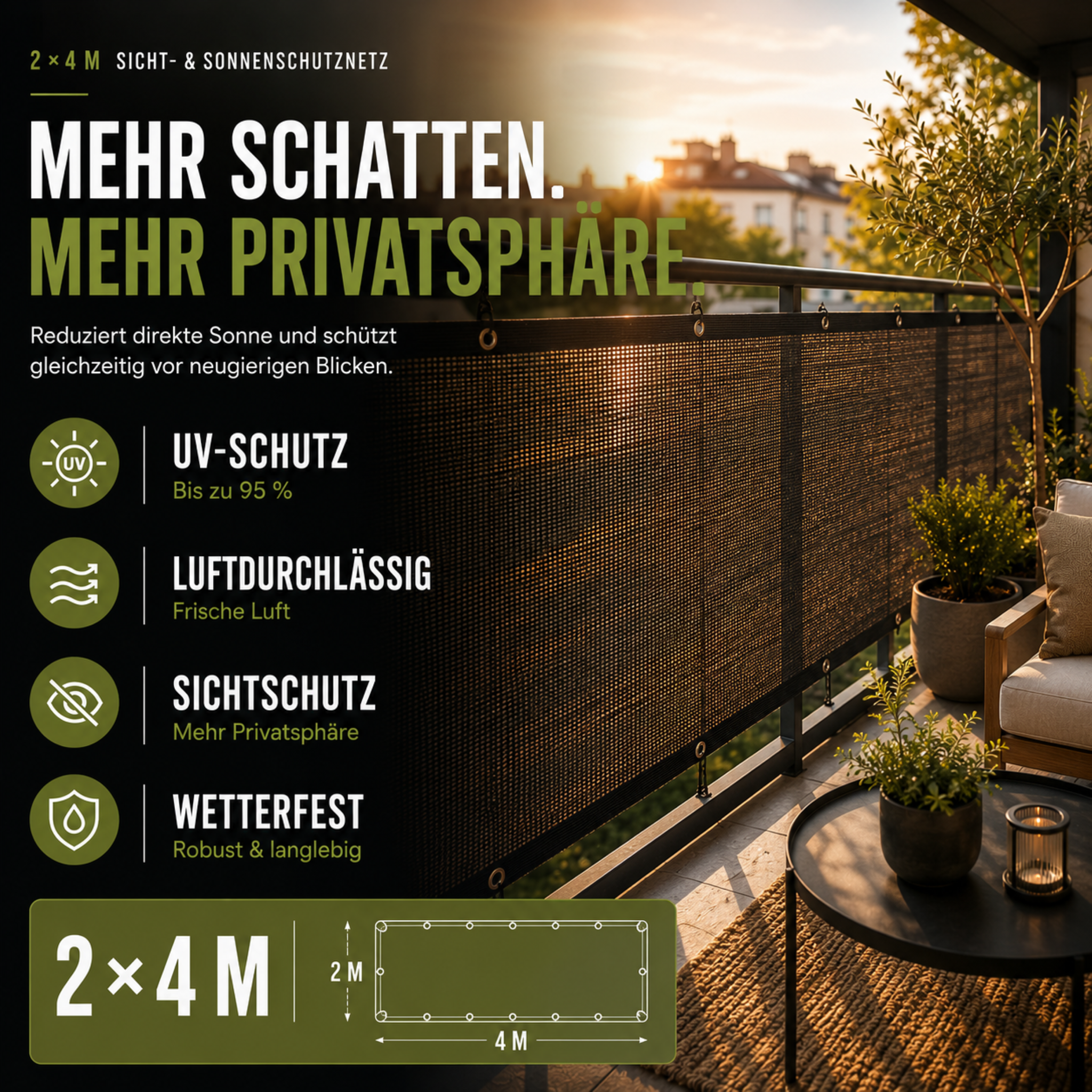Nordspur | Solvaneer Sonnensegel mit hoher Abdeckung