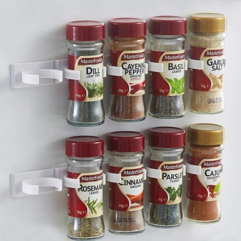 Gewürzglas-Halter Wandmontage grau platzsparend Küchenorganisation