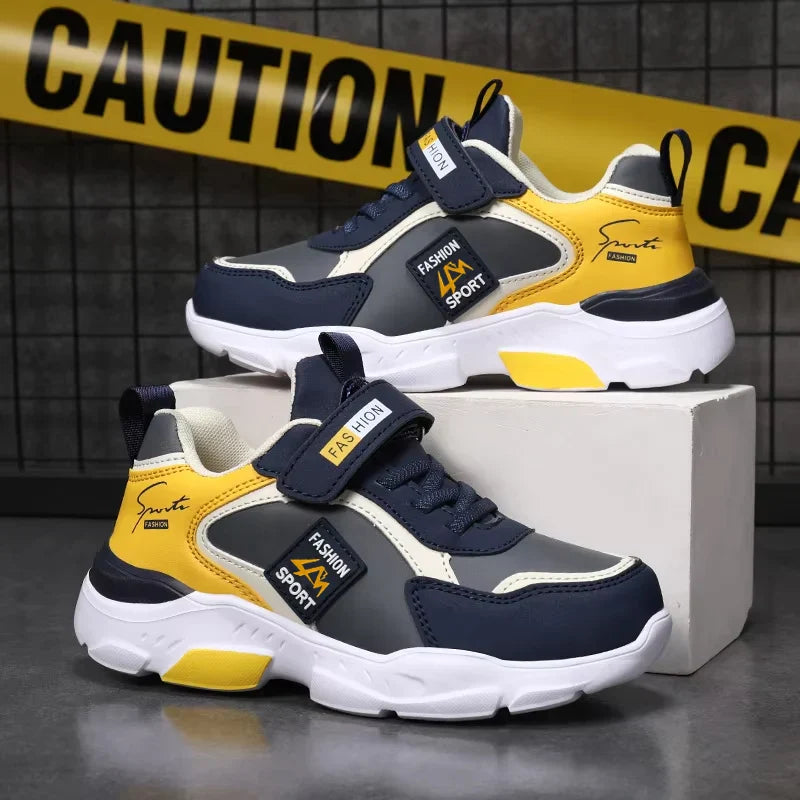 Jungen-Sportschuhe atmungsaktiv Klettverschluss gepolsterte Sohle