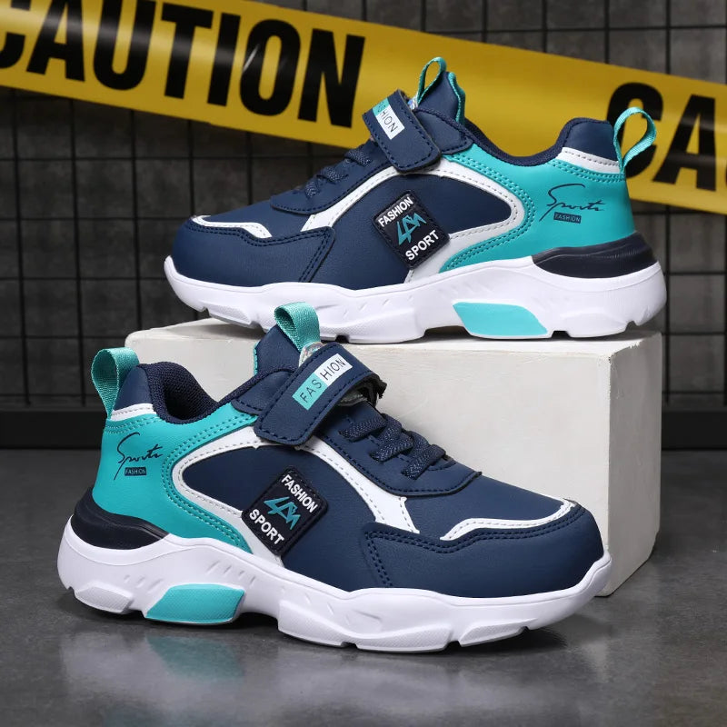 Jungen-Sportschuhe atmungsaktiv Klettverschluss gepolsterte Sohle