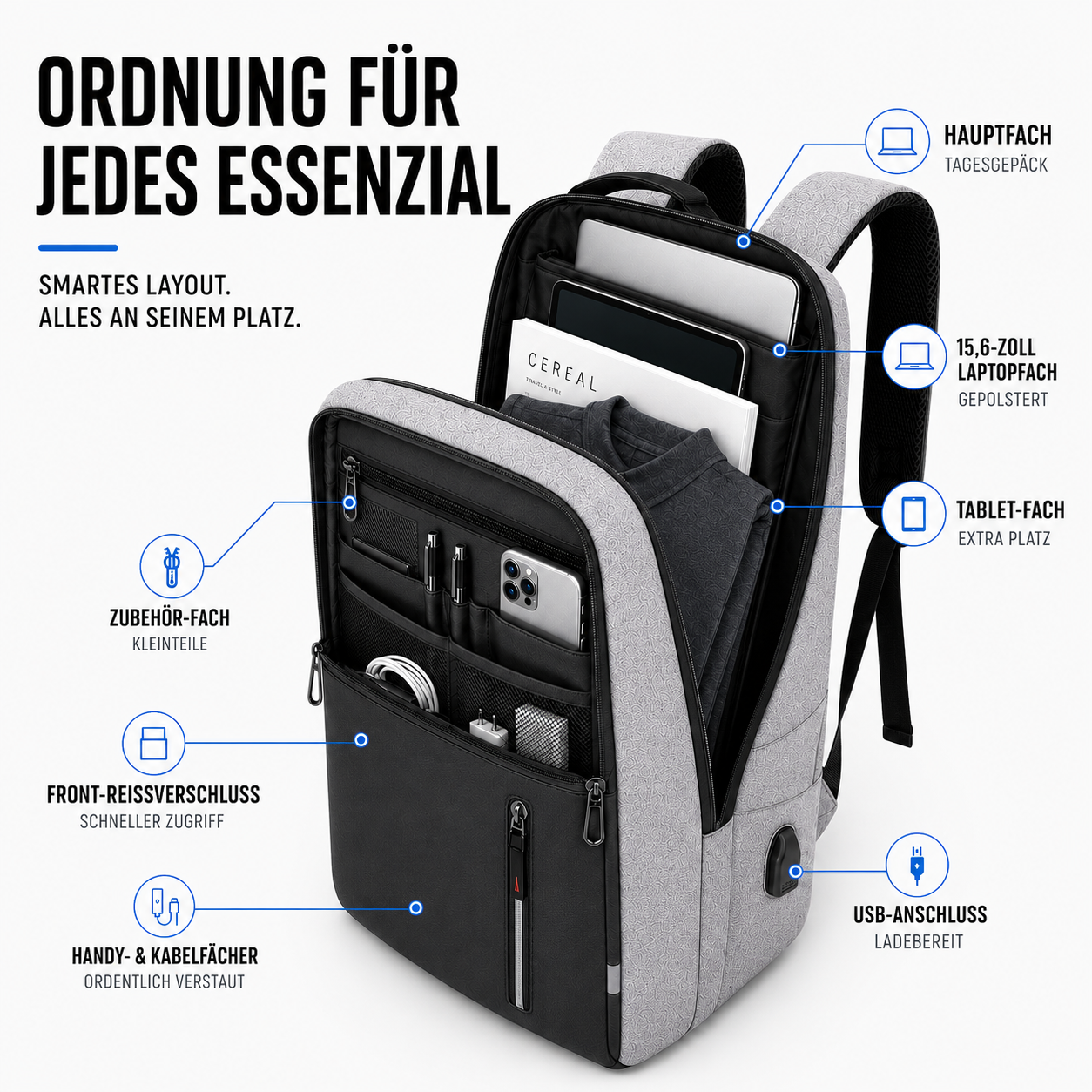 Nordspur | Spritzwassergeschützter Business-Rucksack