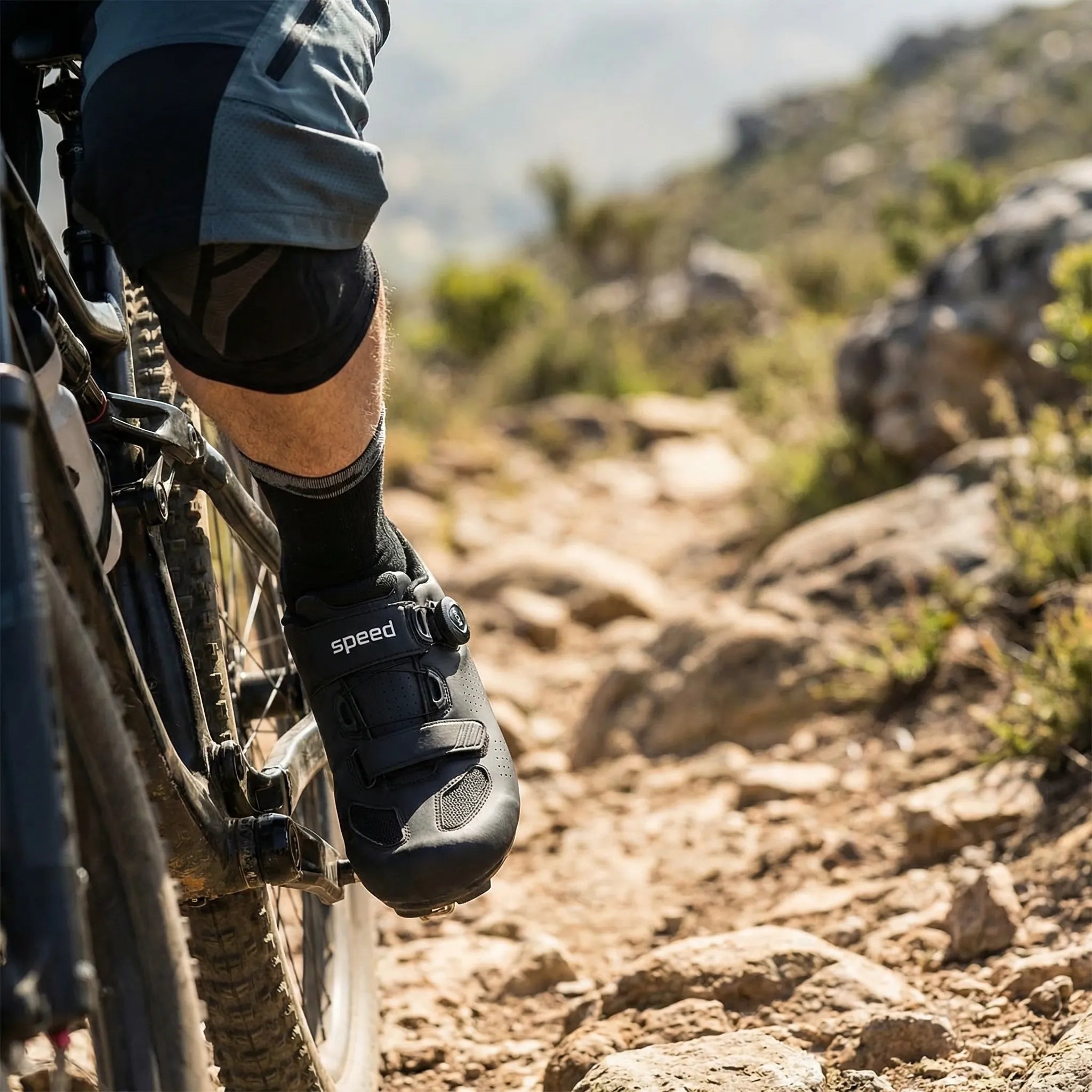 MTB-Rennradschuh selbstsperrend flache Sohle atmungsaktiv