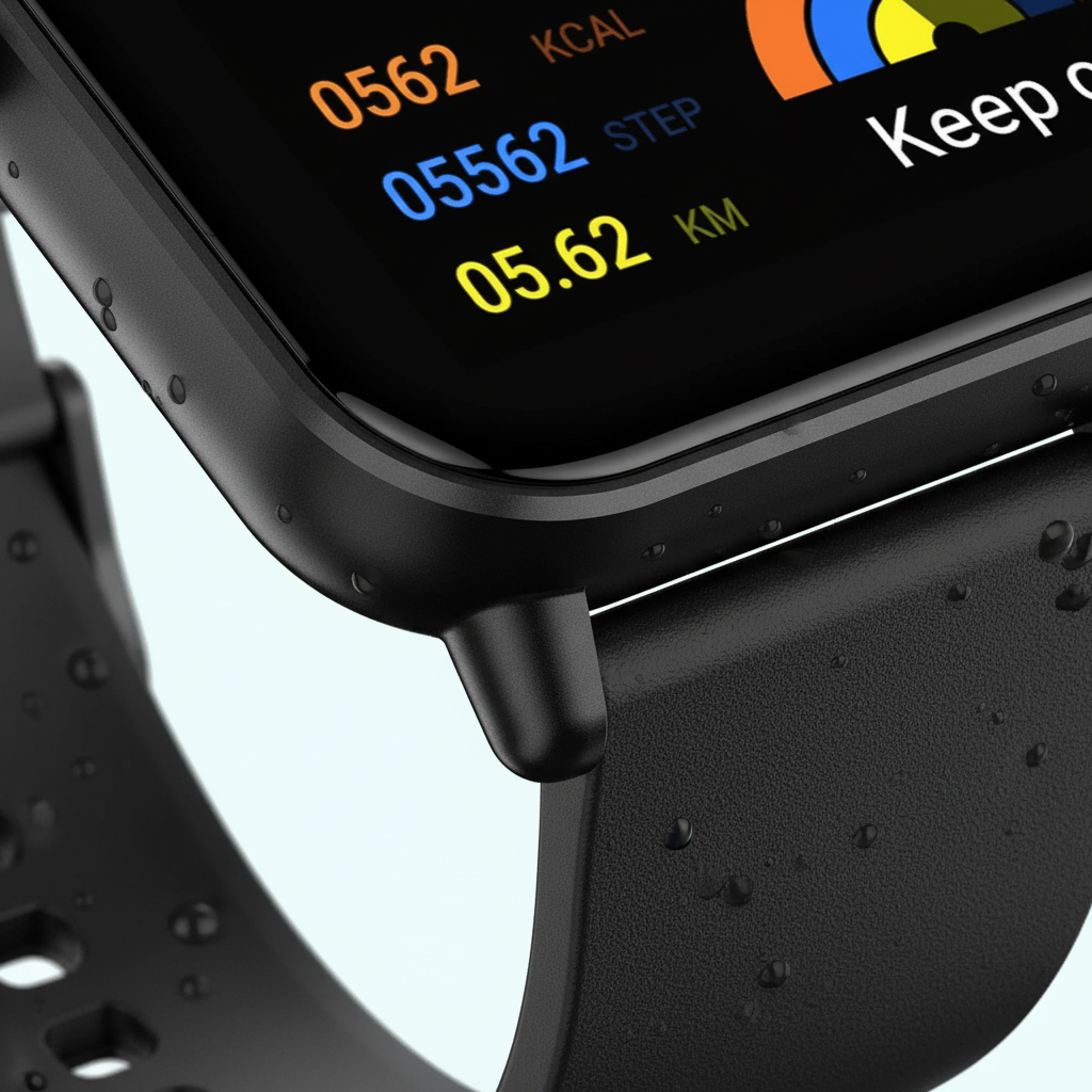 Quadratische Smartwatch mit Touchscreen und Gesundheitsfunktionen