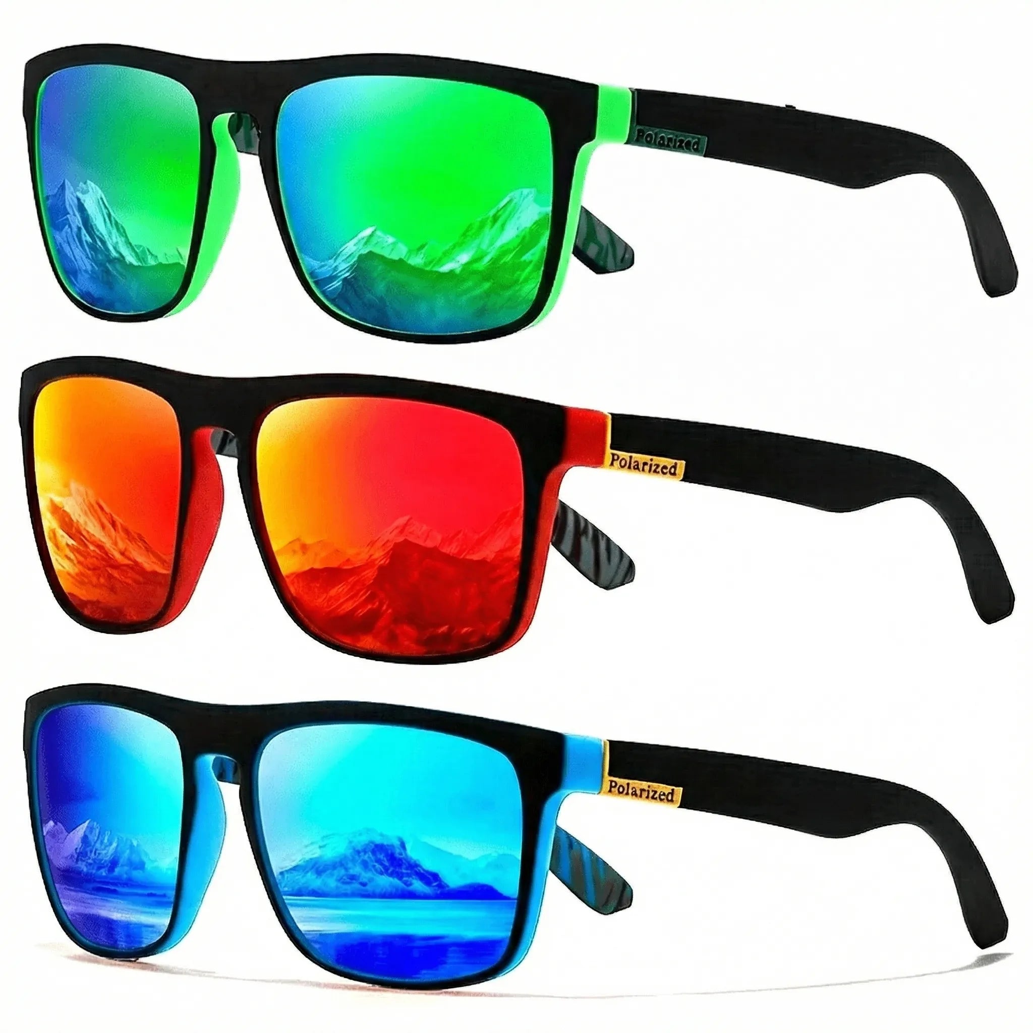 Quadratische polarisierte Sonnenbrille mit UV400-Schutz und leichtem PC-Gestell