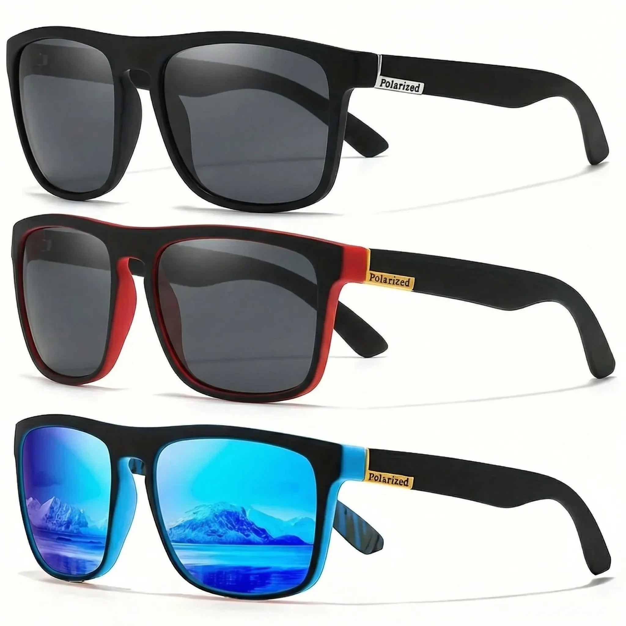 Quadratische polarisierte Sonnenbrille mit UV400-Schutz und leichtem PC-Gestell