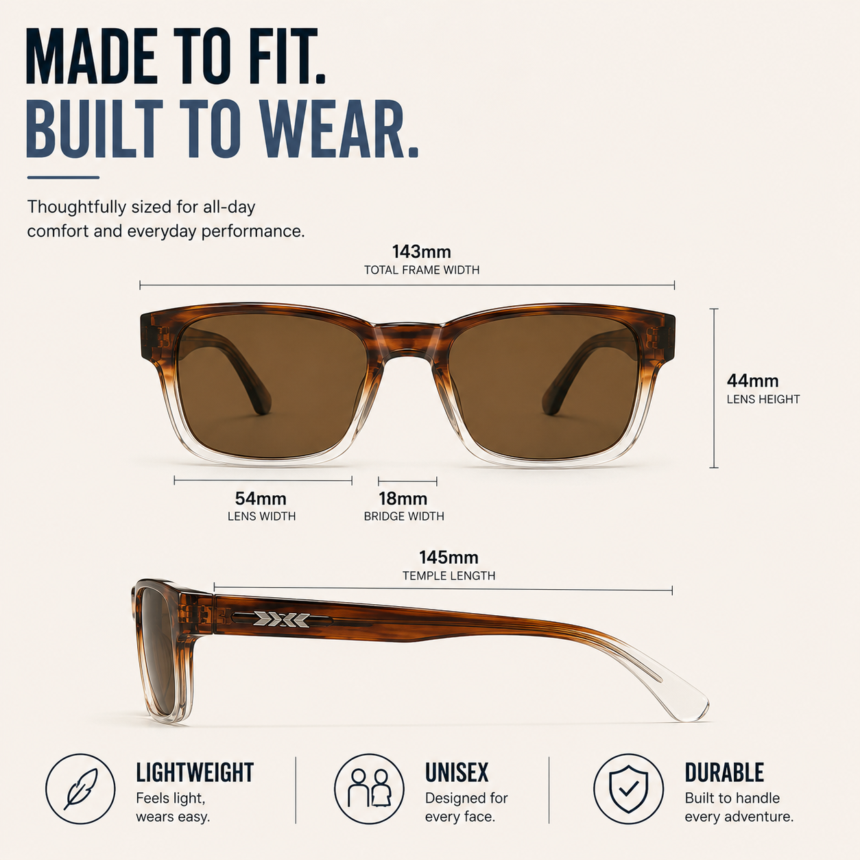 Nordspur | Squarex Eckige polarisierte Sonnenbrille