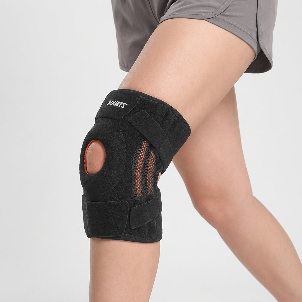 Kniebandage mit Patella-Stütze und Seitenstabilisatoren für Sport und Alltag