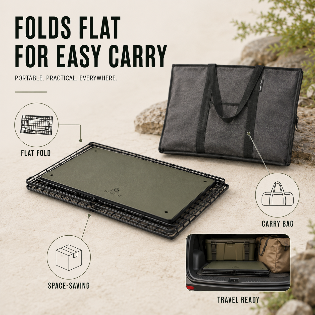 Nordspur | Stackly Klappbarer Stapelbarer Outdoor-Campingtisch