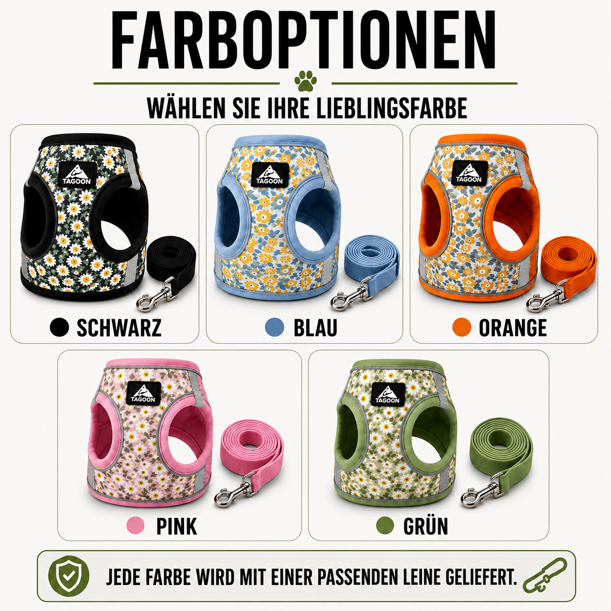 Nordspur | Striddler Verstellbares Anti-Zug-Haustiergeschirr-Set