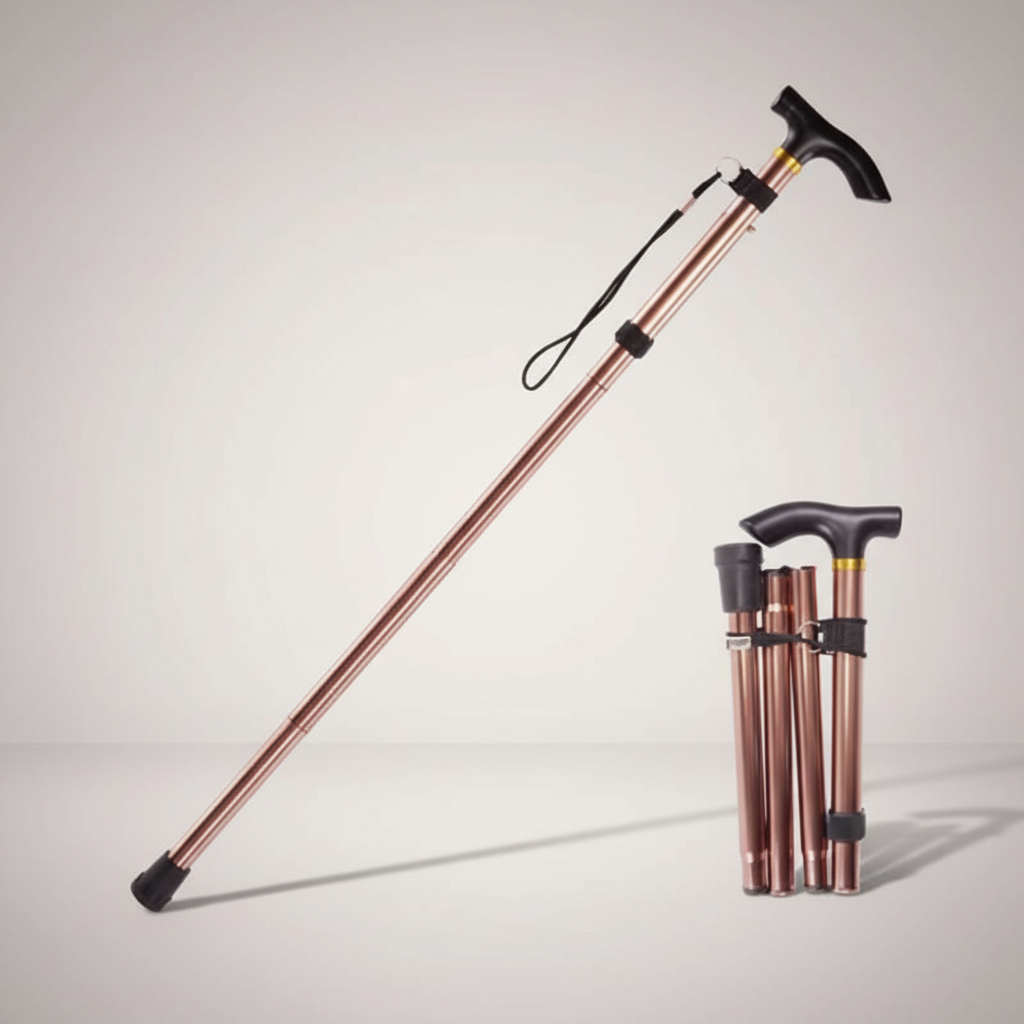 Klappbarer Teleskop-Wanderstock leicht ergonomisch