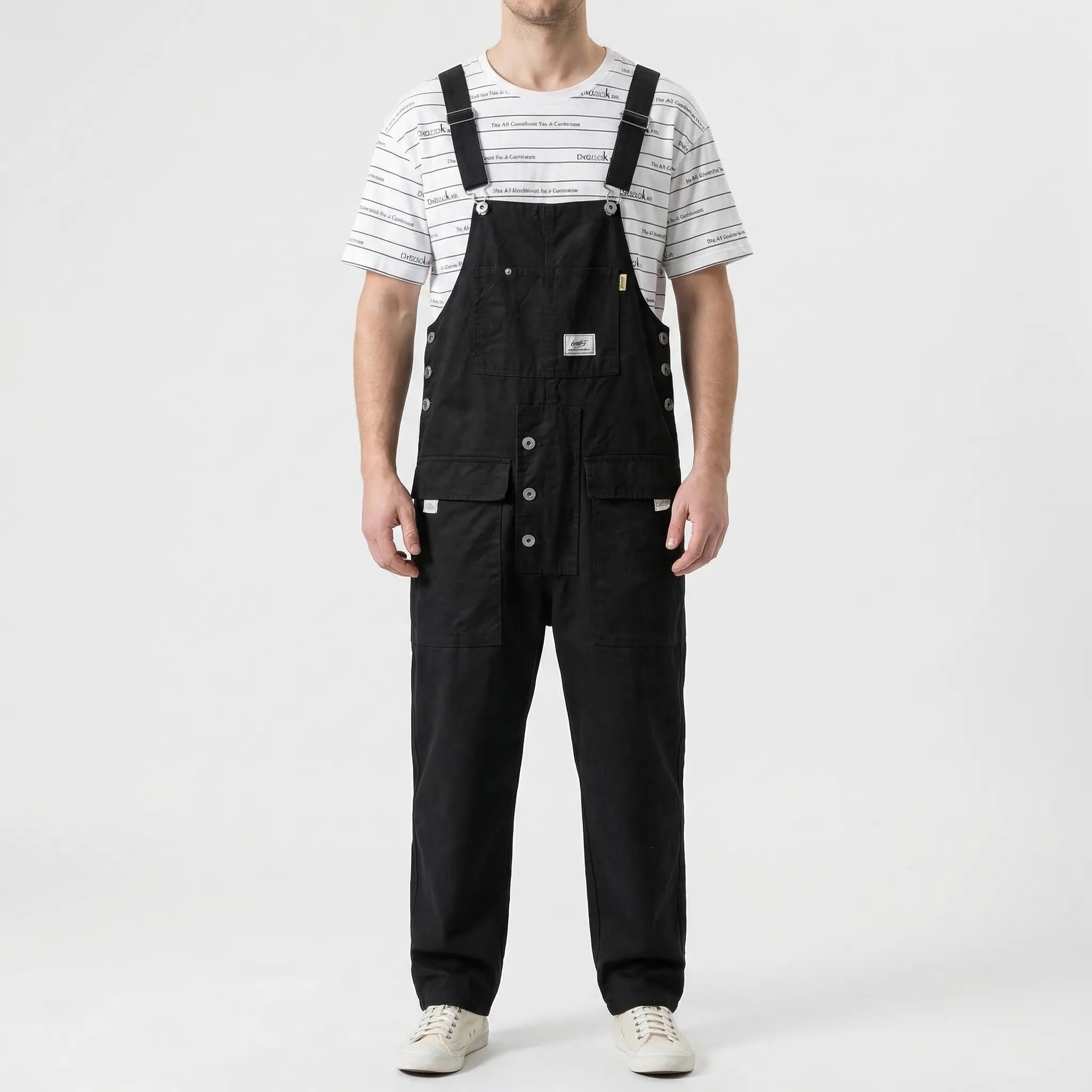 Herren-Latzoverall gerade Bein lockere Passform mehrere Taschen