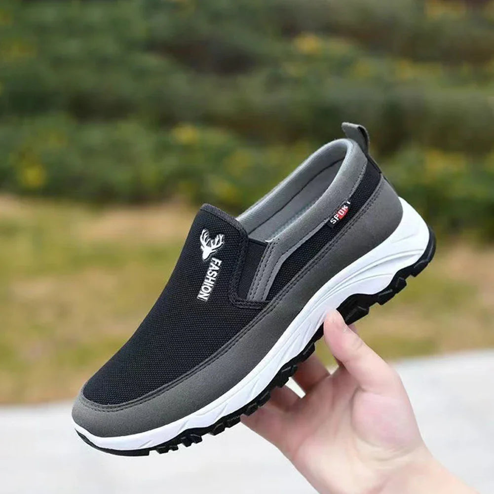Herren Slip-On Gehschuhe mit rutschfester Sohle und Fußgewölbestütze