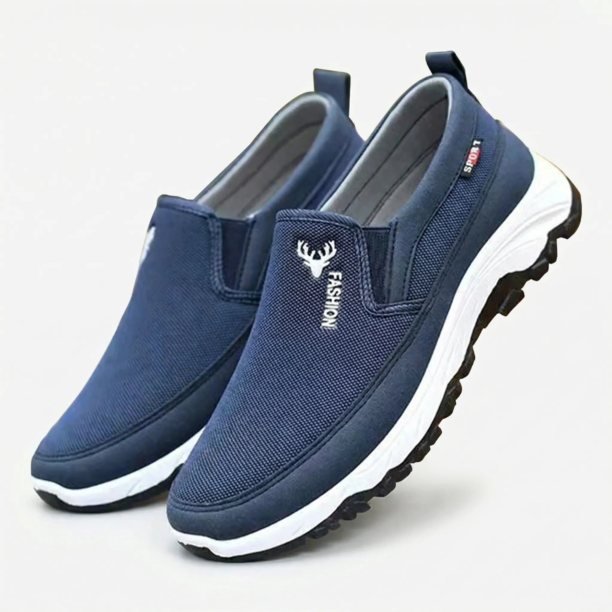Herren Slip-On Gehschuhe mit rutschfester Sohle und Fußgewölbestütze