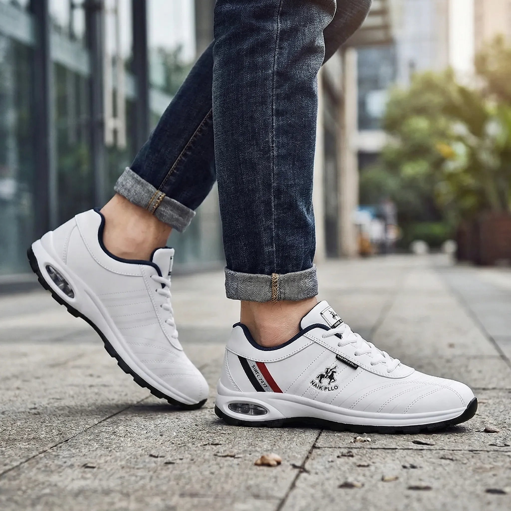 Herren Trainingsschuh luftgepolstert Schnürschuh Freizeitschuh