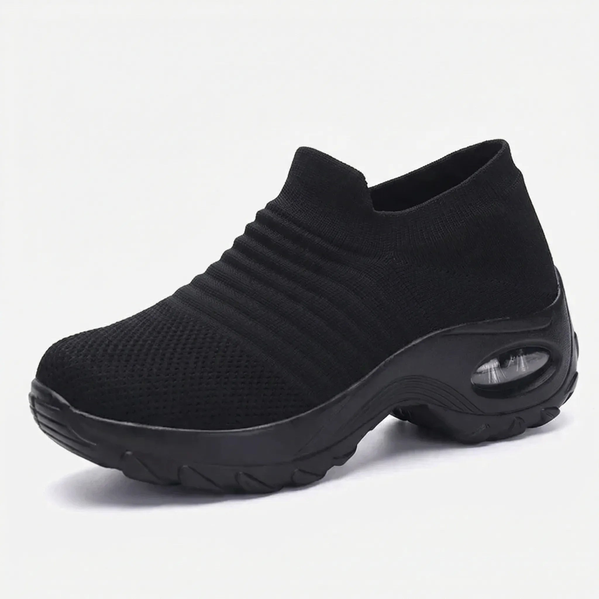 Damen-Slip-On-Trainer mit gepolsterter Plattformsohle und atmungsaktivem Mesh
