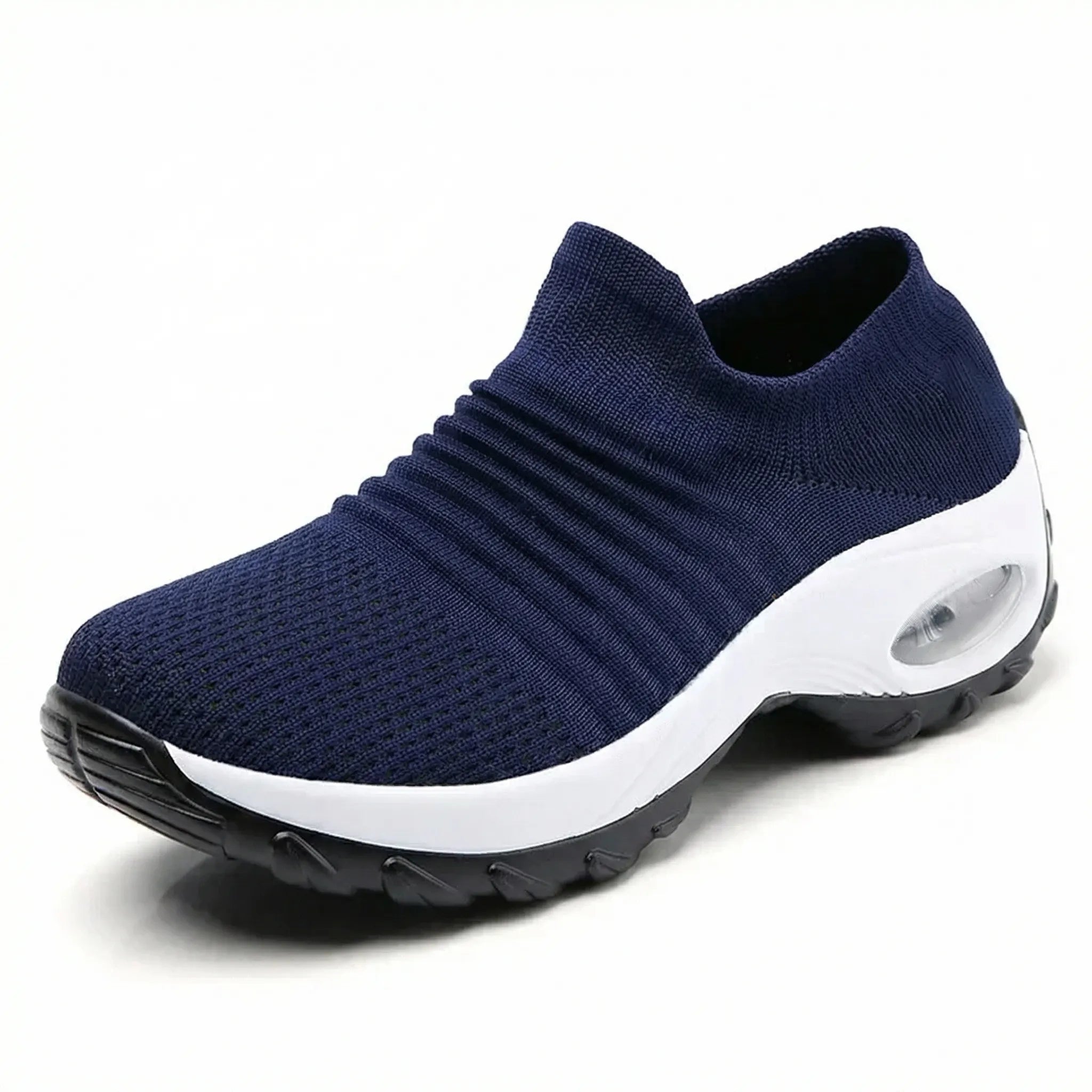 Damen-Slip-On-Trainer mit gepolsterter Plattformsohle und atmungsaktivem Mesh