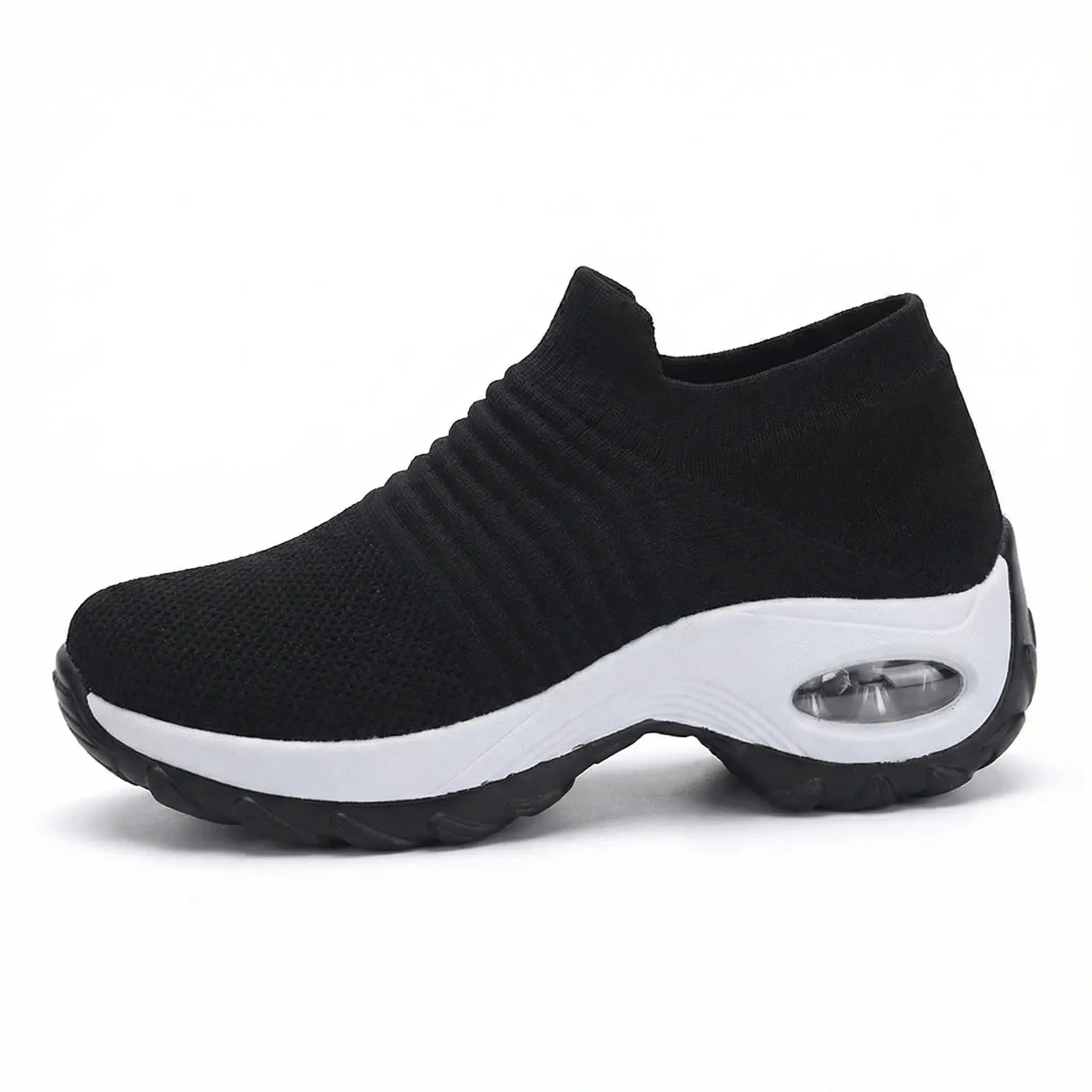 Damen-Slip-On-Trainer mit gepolsterter Plattformsohle und atmungsaktivem Mesh