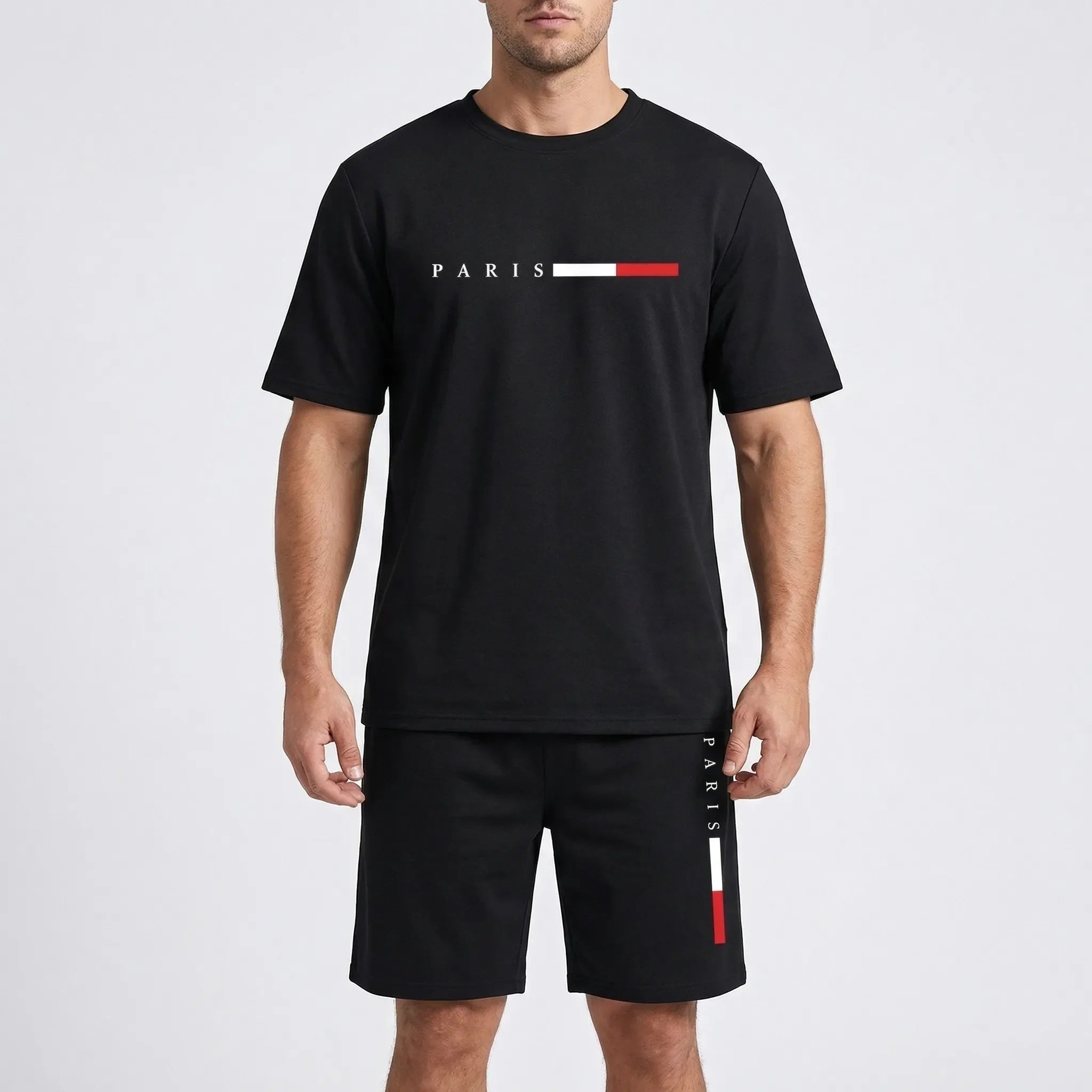 Herren-Trainingsanzug mit Kurzarm und Mesh-Struktur, atmungsaktiv