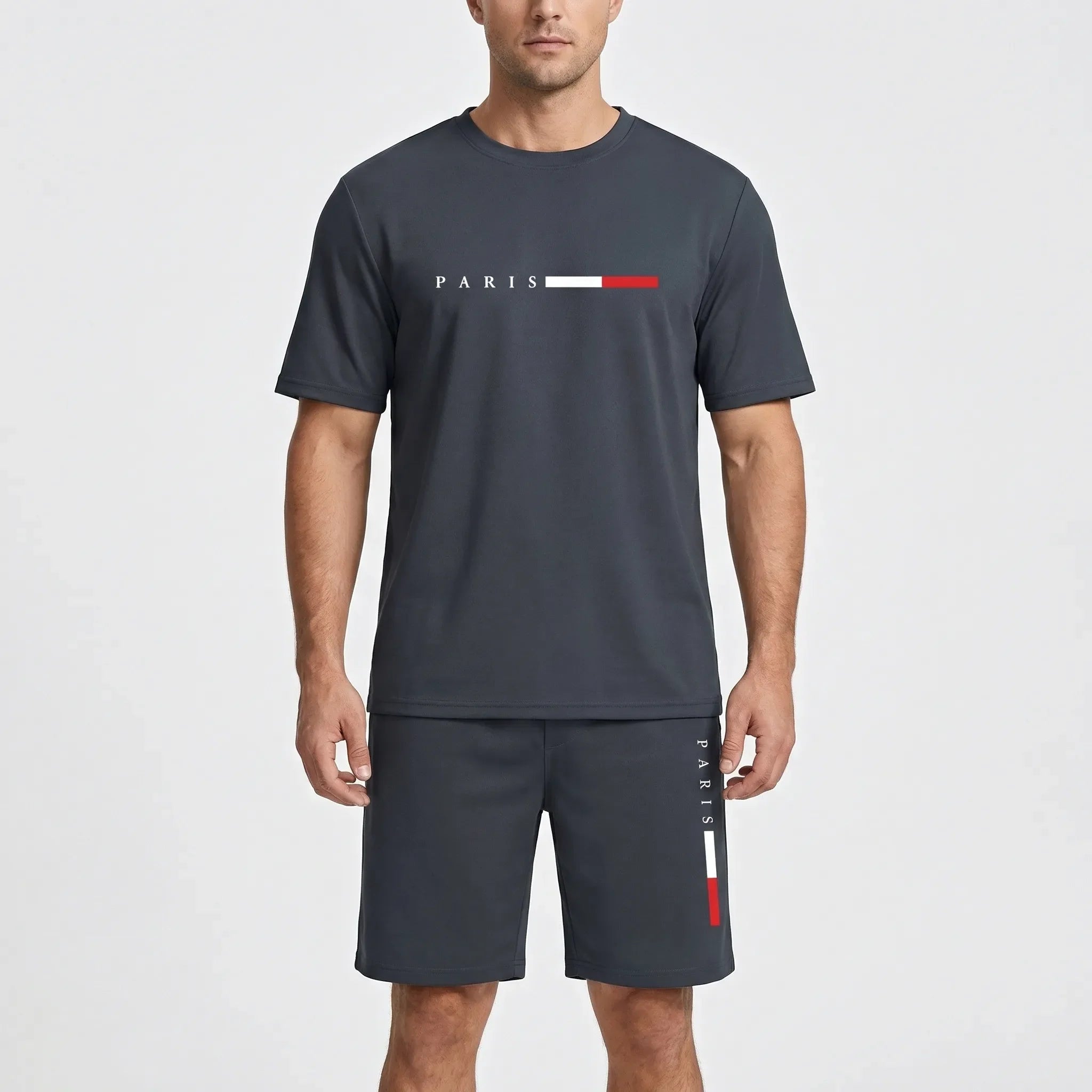 Herren-Trainingsanzug mit Kurzarm und Mesh-Struktur, atmungsaktiv