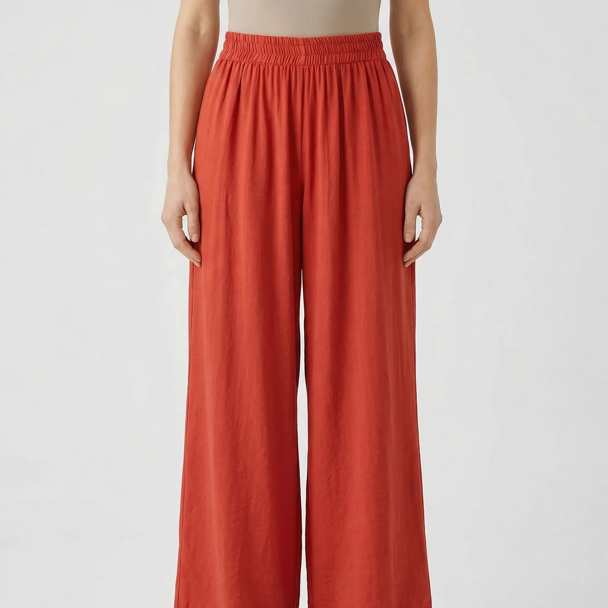 Damen Zweiteiler Set Hemd mit Gürtel und Hose mit weitem Bein