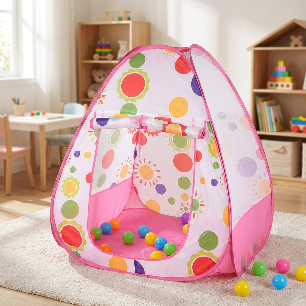 Kinder Pop-up-Spielzelt mit Sonnenblumenmuster und gepolstertem Boden