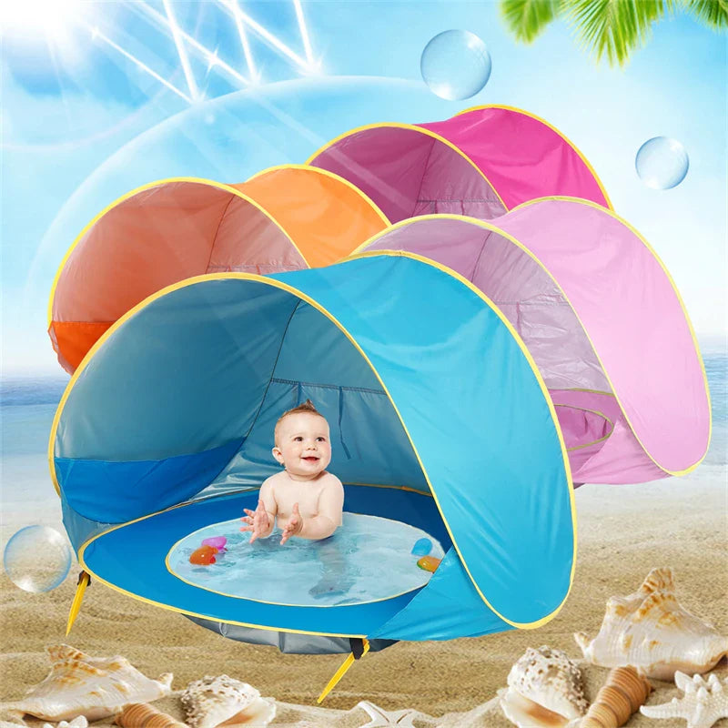 Pop-up Baby Strandzelt mit UV-Schutz und Planschbecken