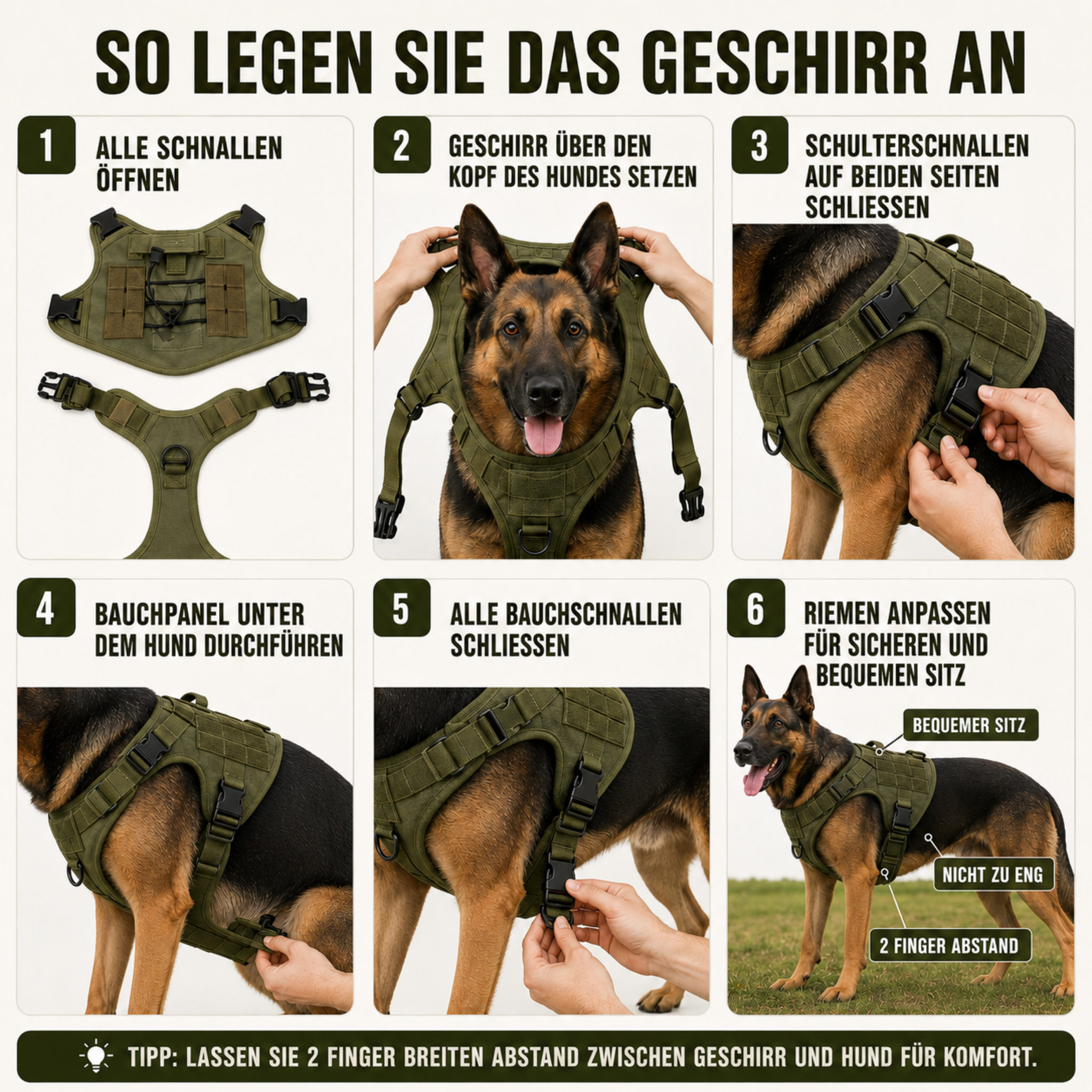 Nordspur | Tacticanine Militär-Stil Taktisches Hundegeschirr-Set