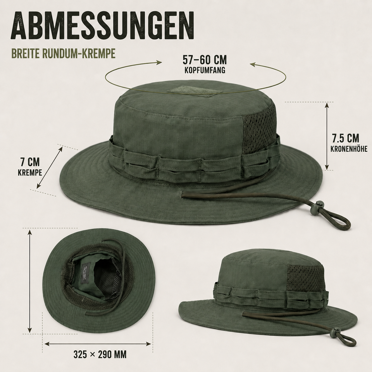 Nordspur | Tacventu Breiter Rand Taktischer Tarnungs-Bucket-Hut