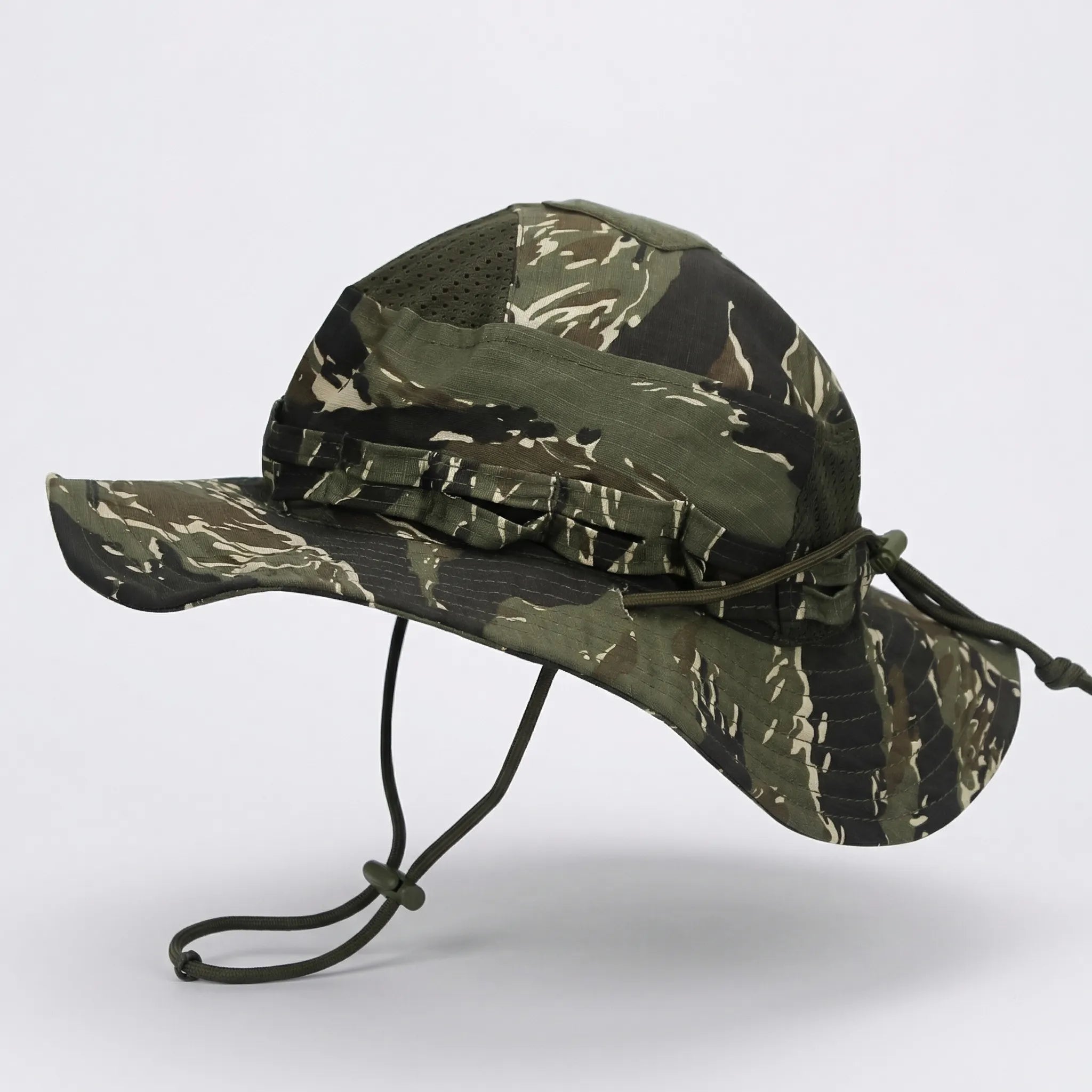 Taktischer Bucket-Hut breiter Rand Mesh-Belüftung Tarnmuster Outdoor