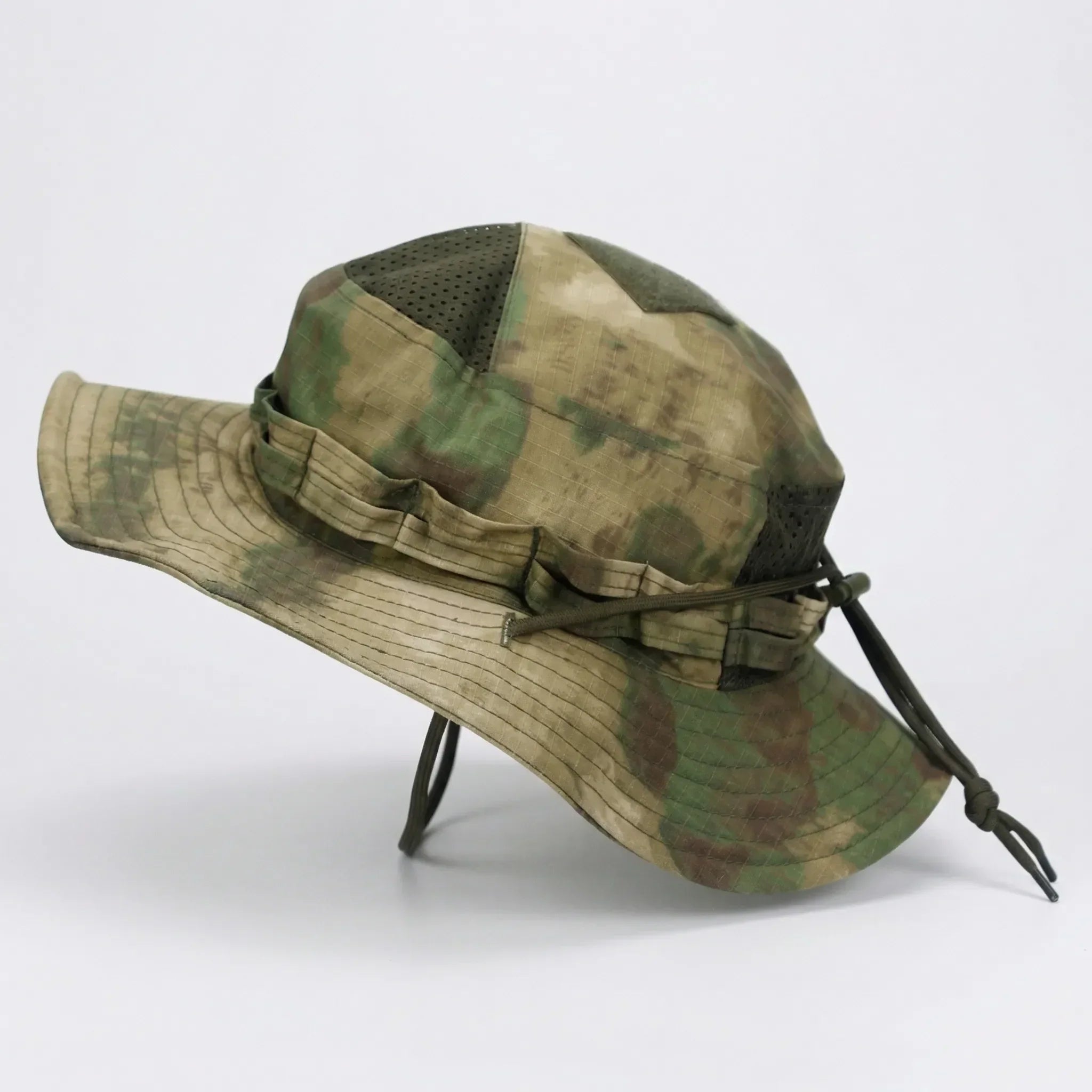 Taktischer Bucket-Hut breiter Rand Mesh-Belüftung Tarnmuster Outdoor