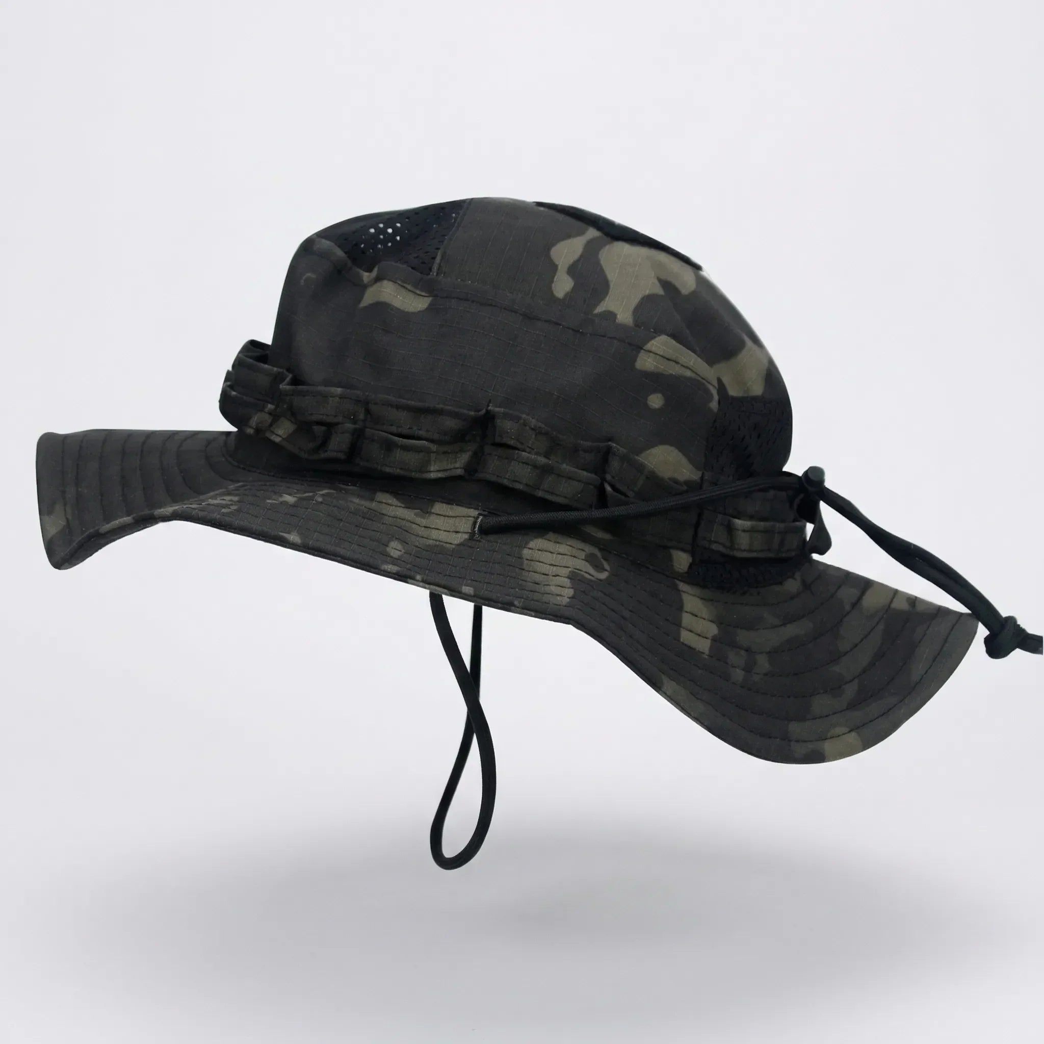 Taktischer Bucket-Hut breiter Rand Mesh-Belüftung Tarnmuster Outdoor