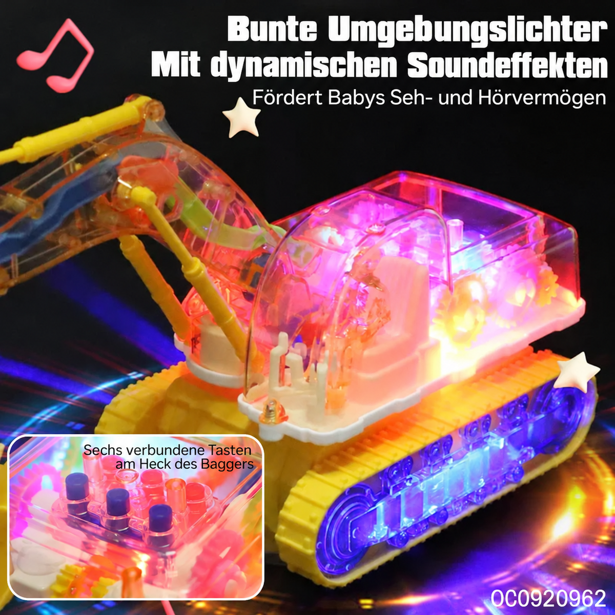 Nordspur | Tanzender und leuchtender musikalischer Bagger