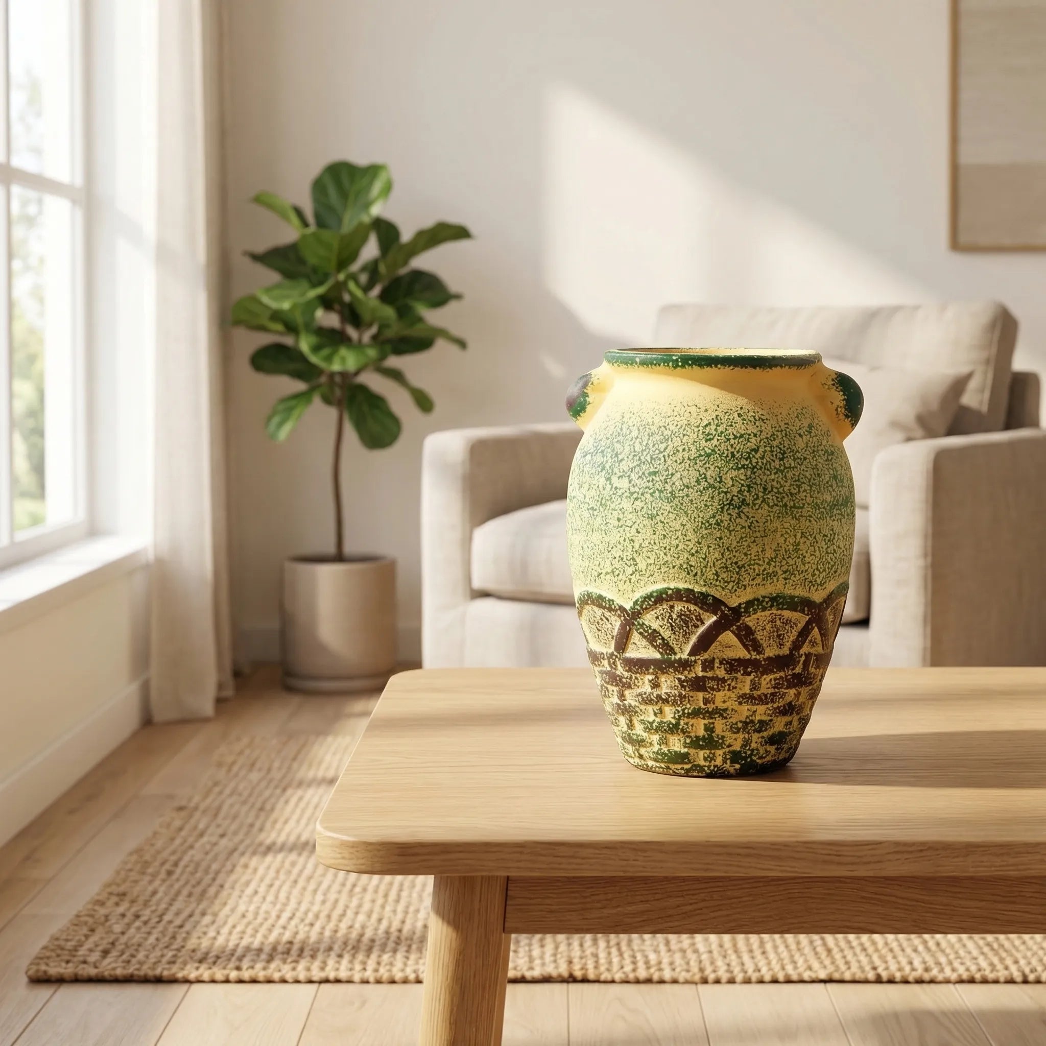 Kleiner Blumentopf mit Drainage bohemisches handgemaltes Muster